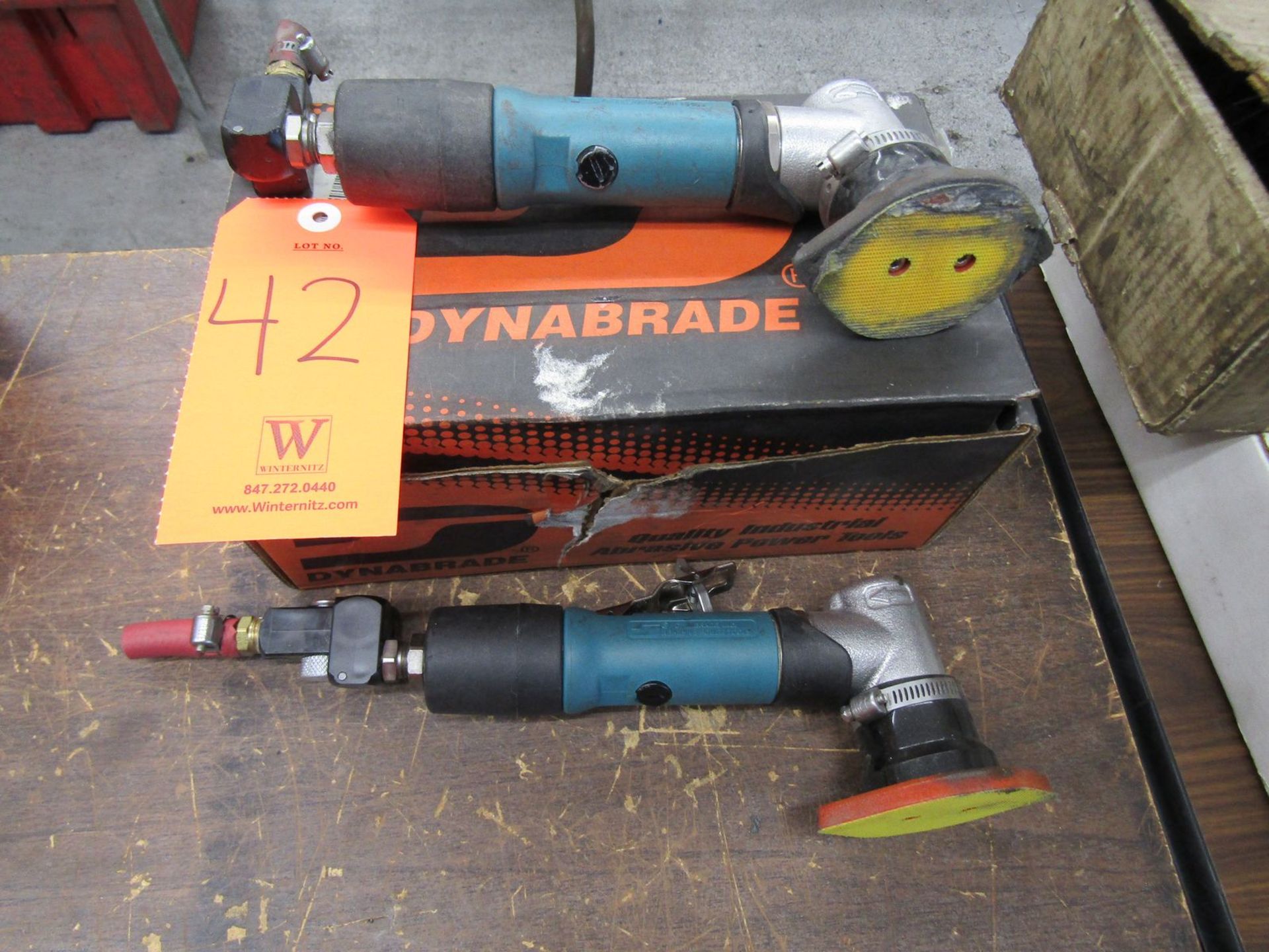 Lot - (2) Dynabrade Model 57900 Pneumatic Non-Vacuum Dynafile Detail Sander; 13,000 RPM