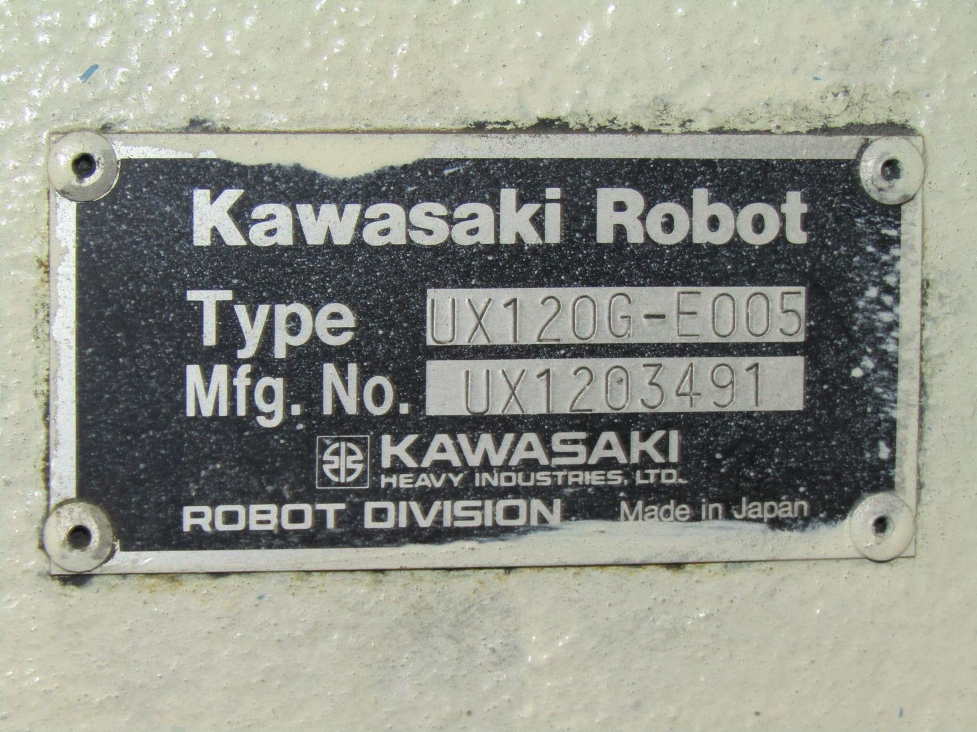 Kawasaki 6-Axis Model UX120G-E005 Robot, S/N: UX1203491 (2002); with Model C52G-B221 Controller - Image 3 of 5