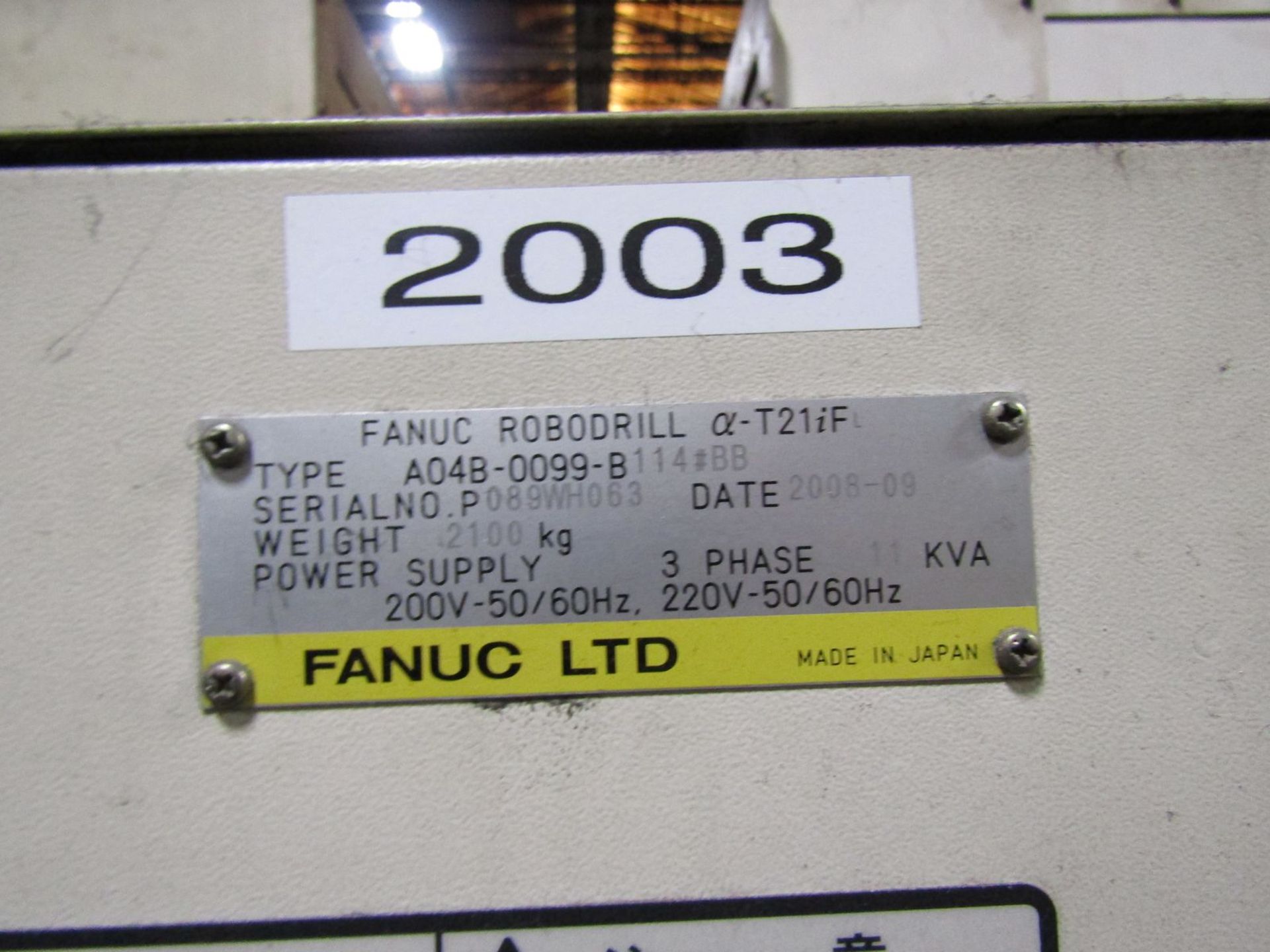 Fanuc Robodrill Alpha-T21iFL Type A04B-0099-B114-BB CNC Drilling and Tapping Center, S/N: - Image 6 of 9