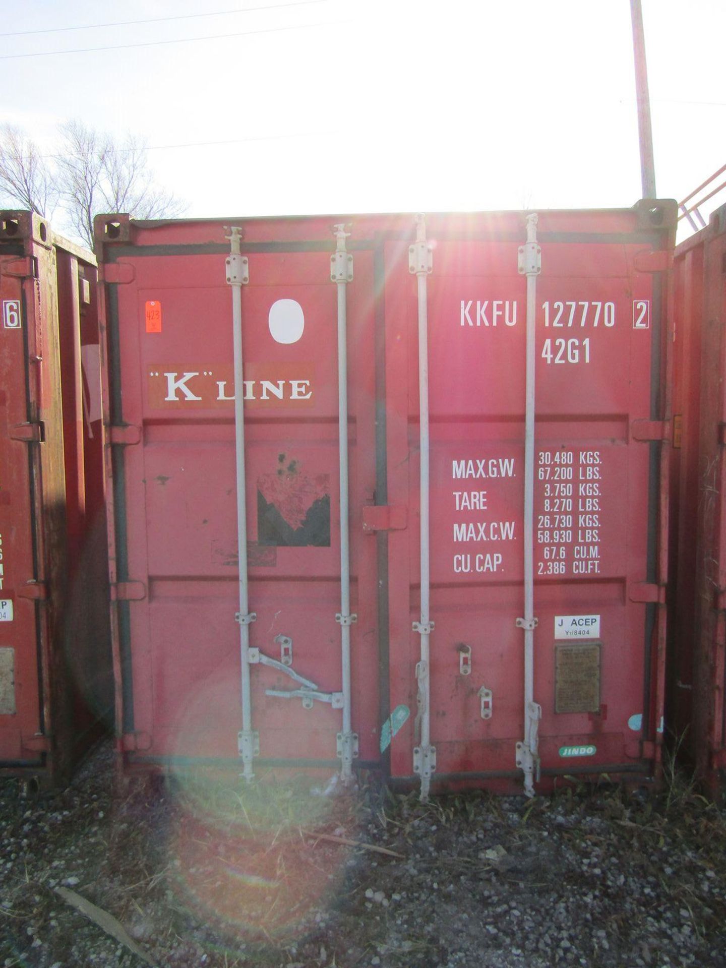 Jindo 40 ft. Model JS-DY4KL-C Shipping Container, S/N: GJ02-19335 (2002); Approved for Transport