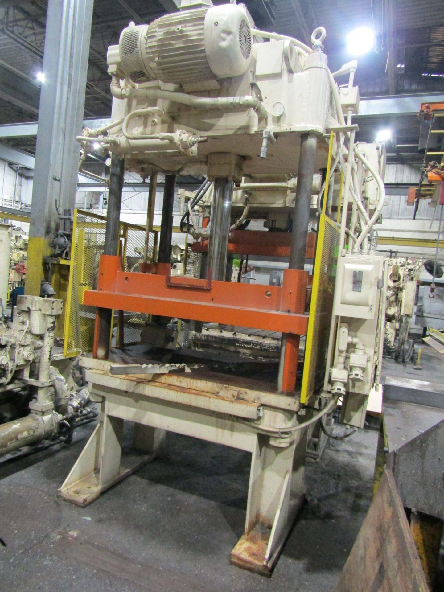 B&T 50-Ton Capacity Model TP-50 Vertical Die Cast Trimming Press, equipped with Allen Bradley SLC