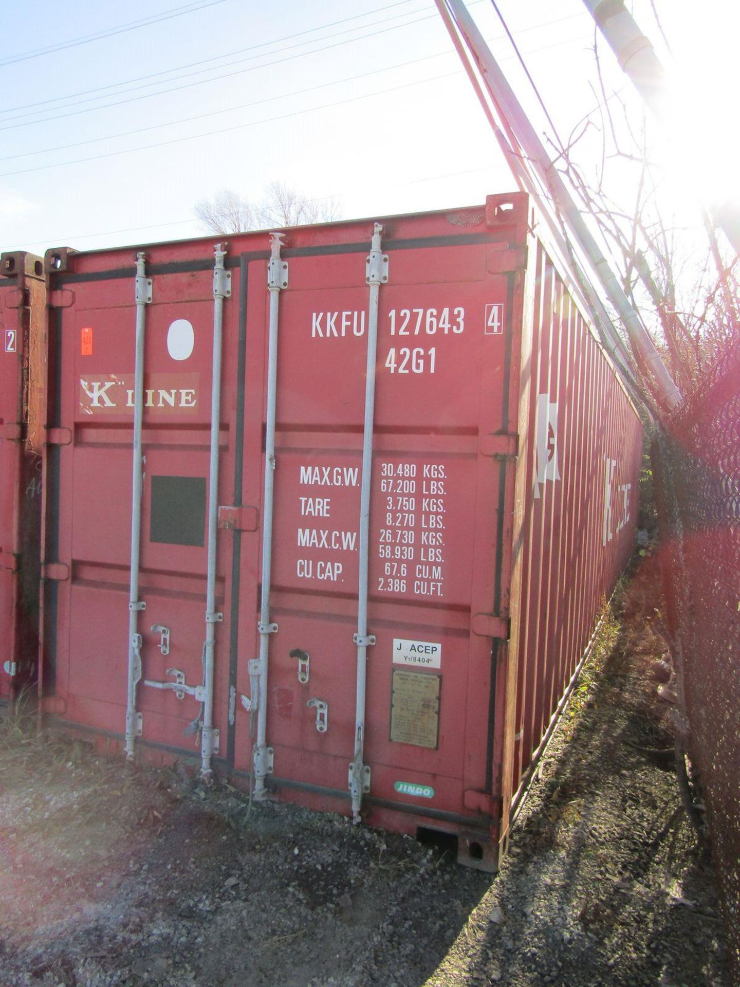 Jindo 40 ft. Model JS-DY4KL-C Shipping Container, S/N: GJ02-19208 (2002); Approved for Transport