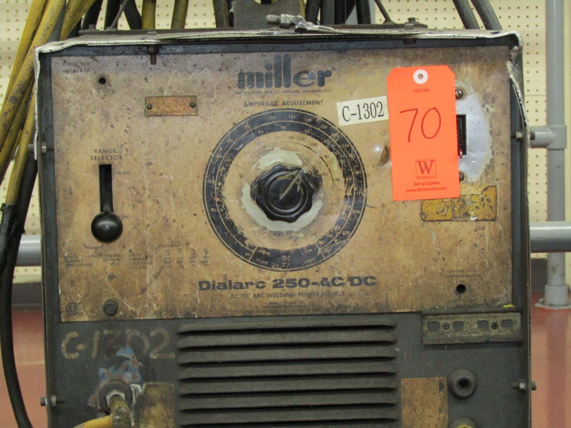 Miller 250-Amp Dialarc-250 AC/DC Arc Welding Power Source, S/N: HH041457; Primary: 200(208)/230/ - Image 2 of 2