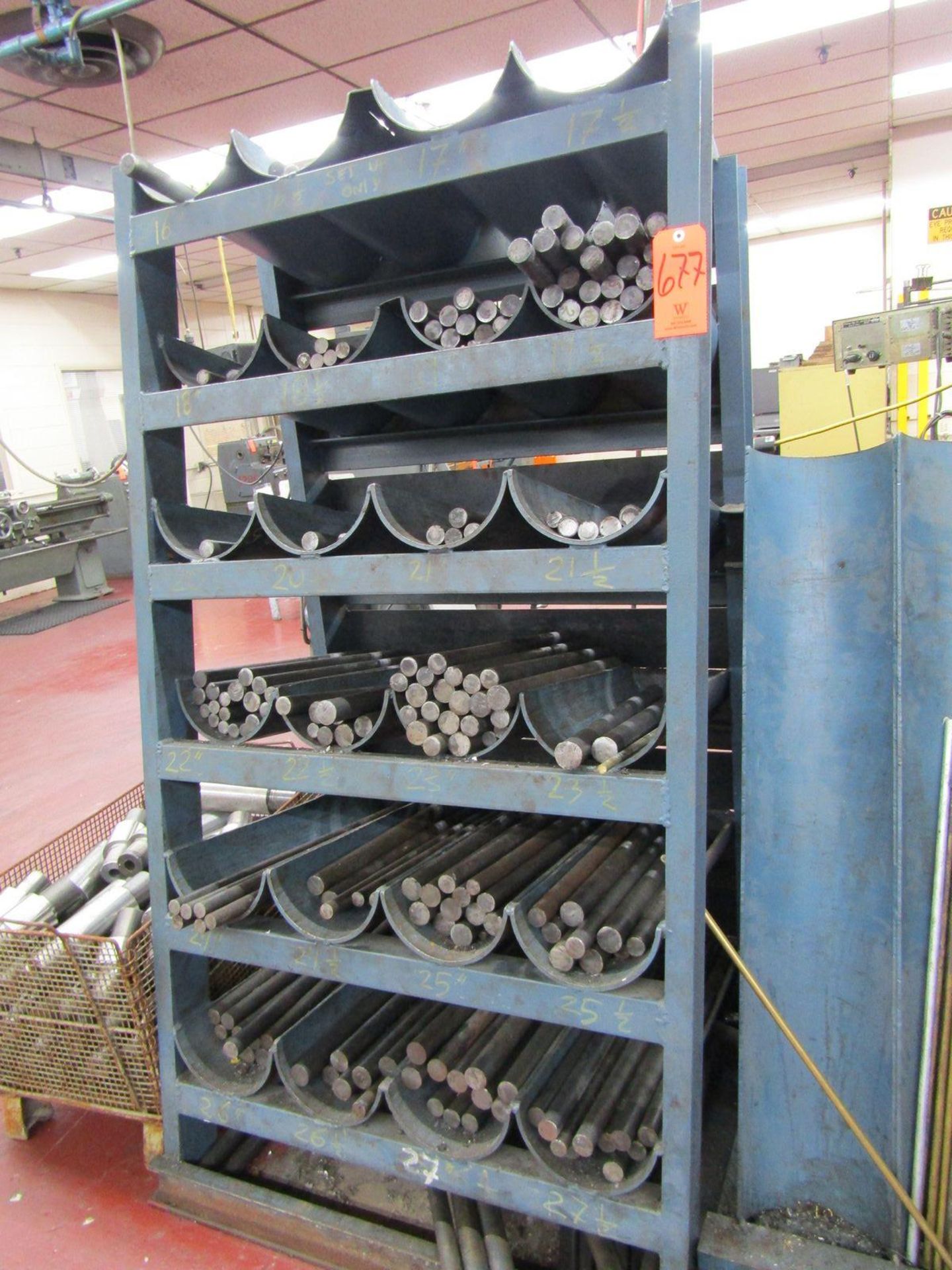 Lot - 6-Tier Steel Rack with Contents of Assorted Set-Up Pins & Stainless Steel Nozzle Tips