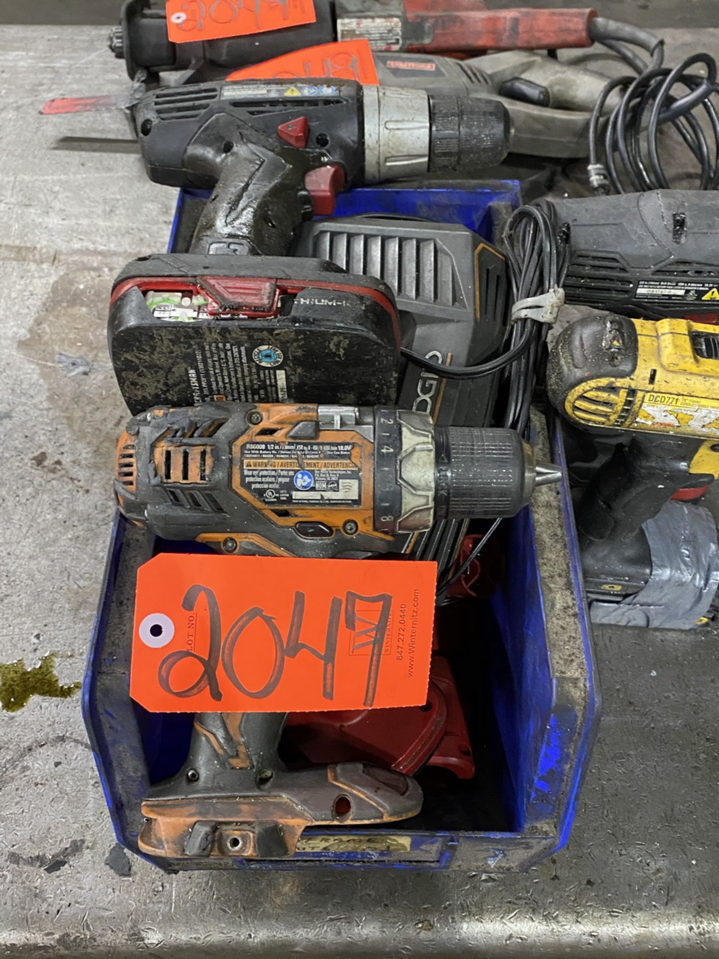 Lot - (4) Assorted Power Drills; with Battery Chargers - Image 3 of 3