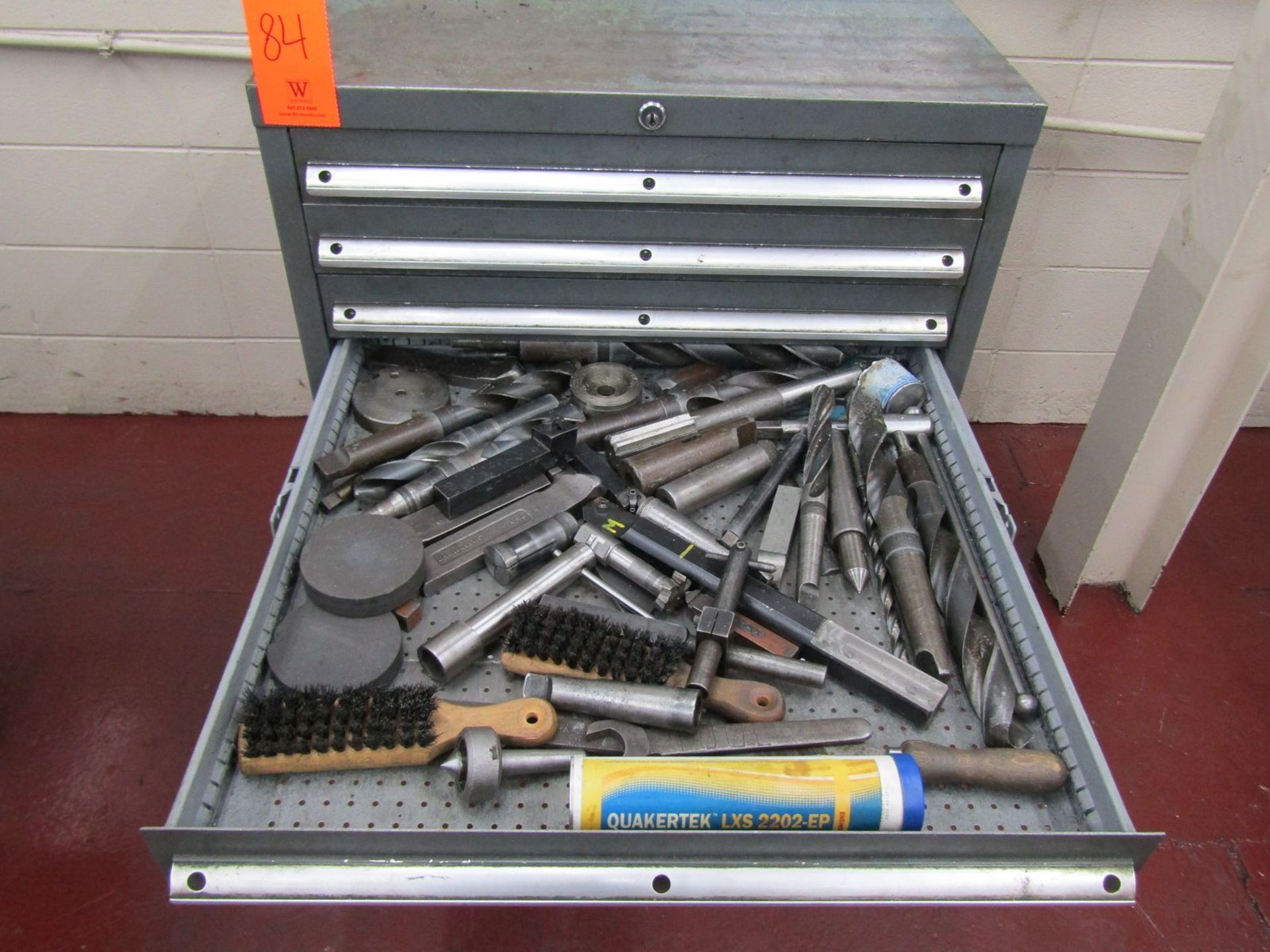 Lot - 7-Drawer Heavy Duty Parts Cabinet, with Contents of 5C Collets, Lathe Tooling, Drill Bits, - Image 5 of 8