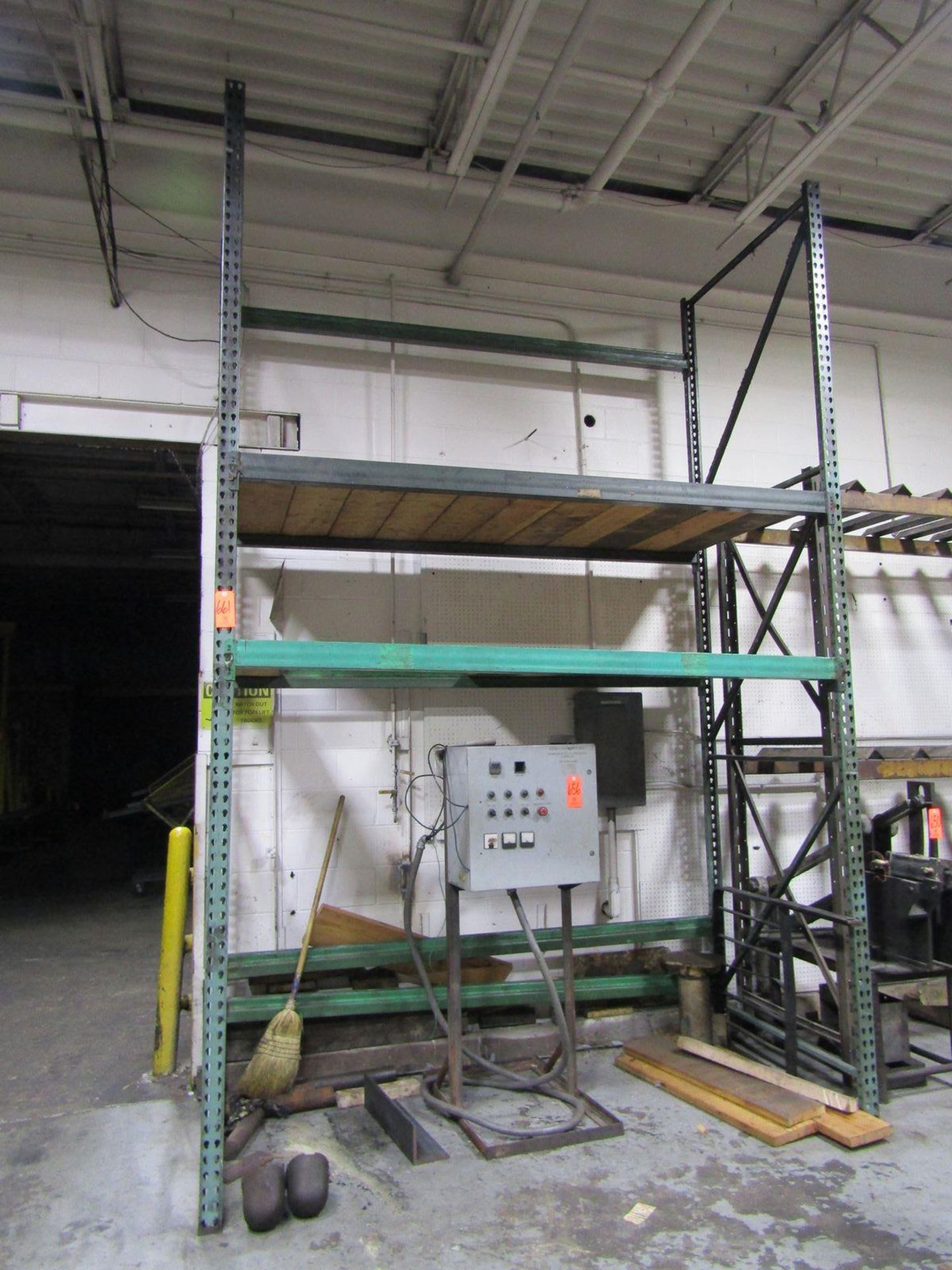 Lot - Single Section of Pallet Racking; with (2) 14 ft. x 48 in. Uprights, (7) 102 in.