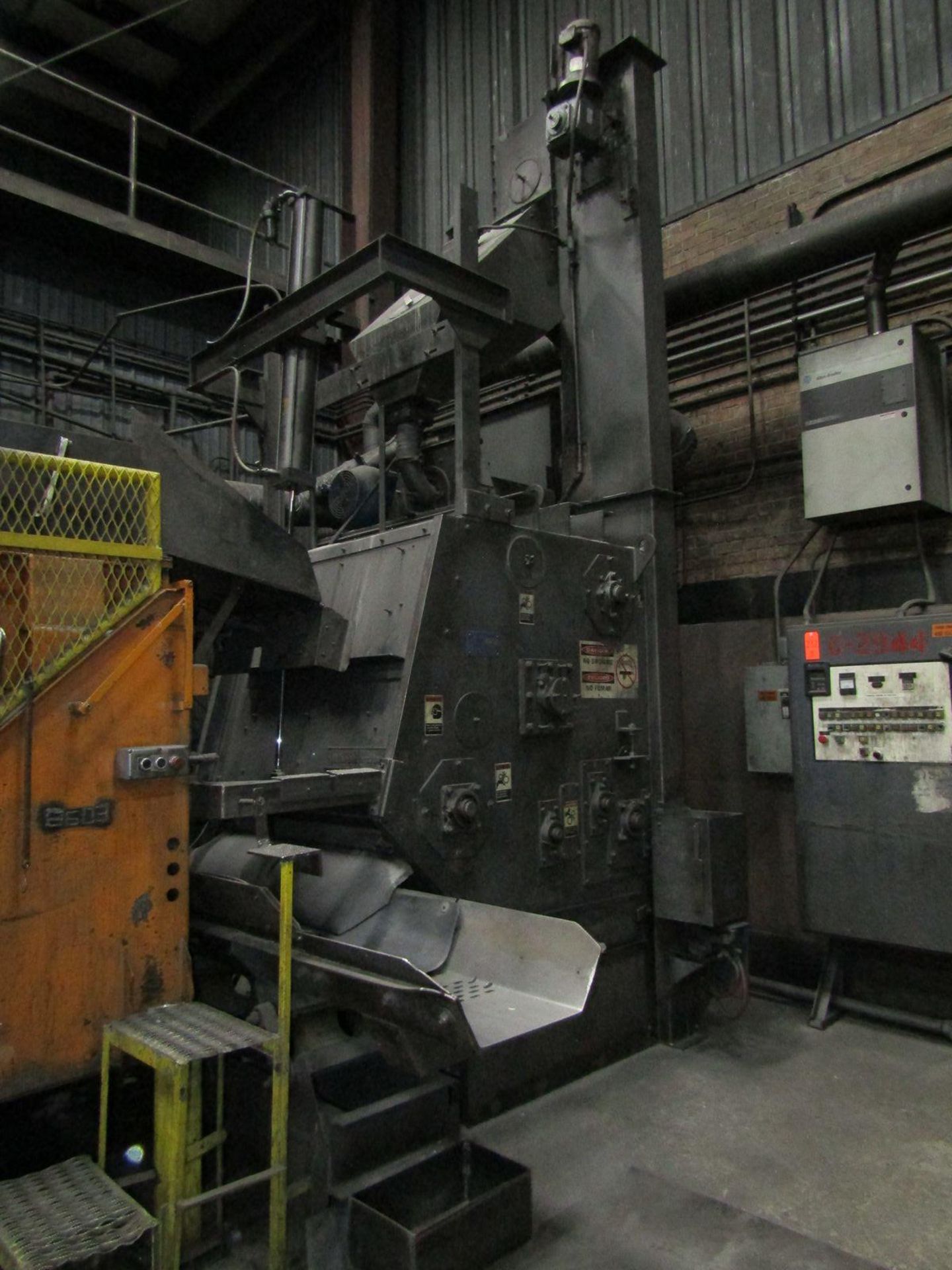 Wheelabrator 42 in. (approx.) Abrasive Tumblast Machine, S/N: A300231; with Tilting Load Hopper - Image 2 of 10