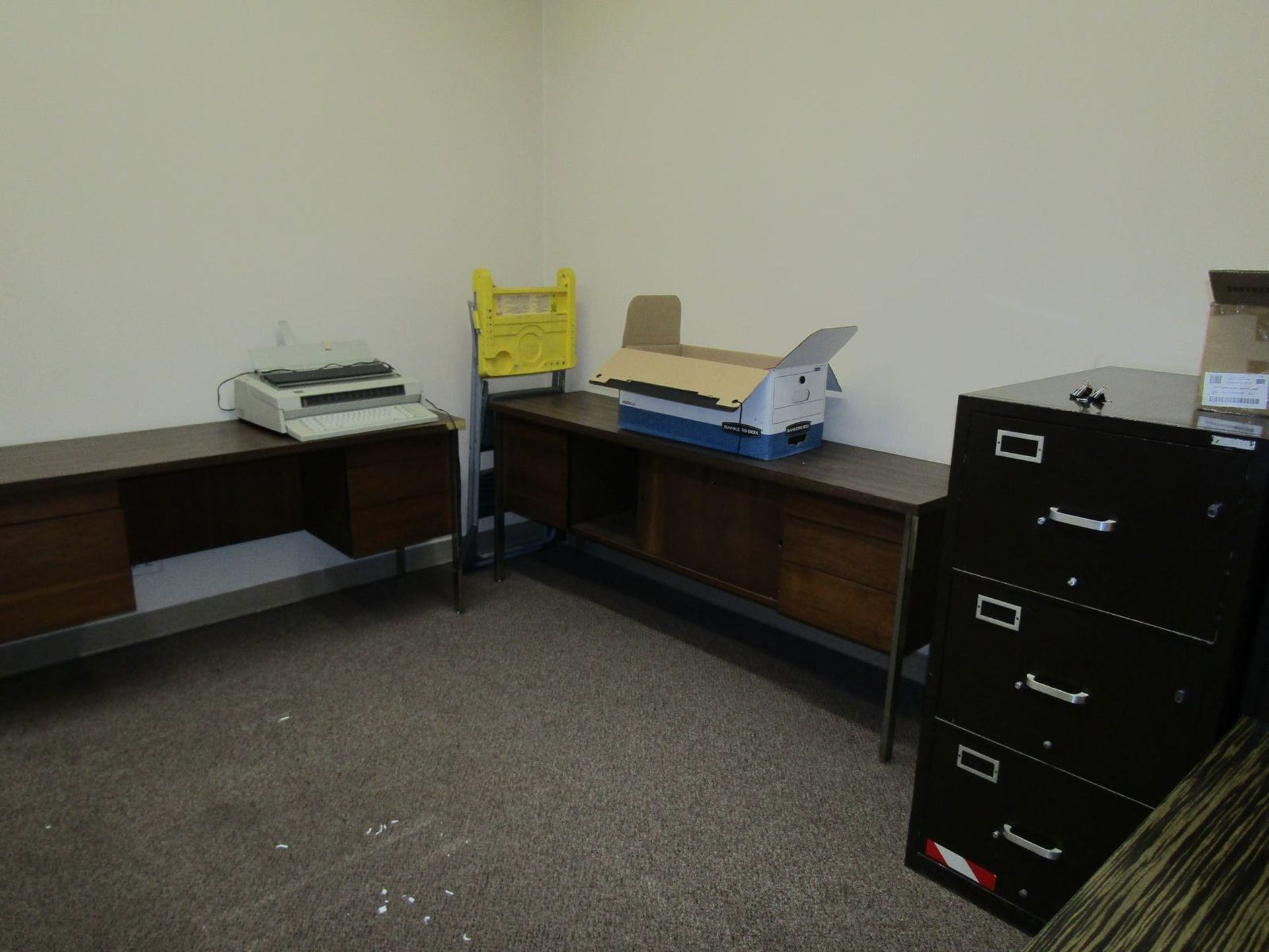 Lot - Contents of Office, to Include: (1) Desk, (1) Credenza, (1) Entertainment Stand, (2) Remington - Image 3 of 3