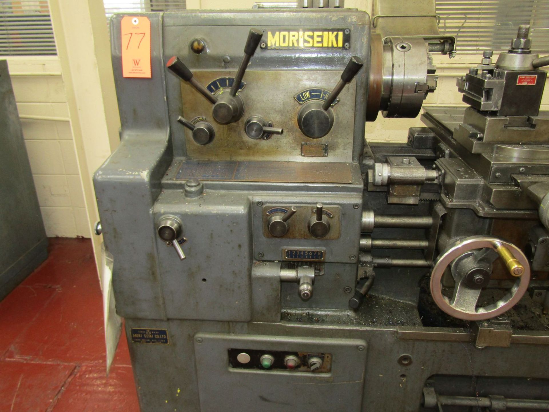 Mori Seiki 17 in. x 32 in. (approx.) Model M5-850 Engine Lathe, S/N: 7332; with 8 in. 3-Jaw Chuck, - Image 2 of 4