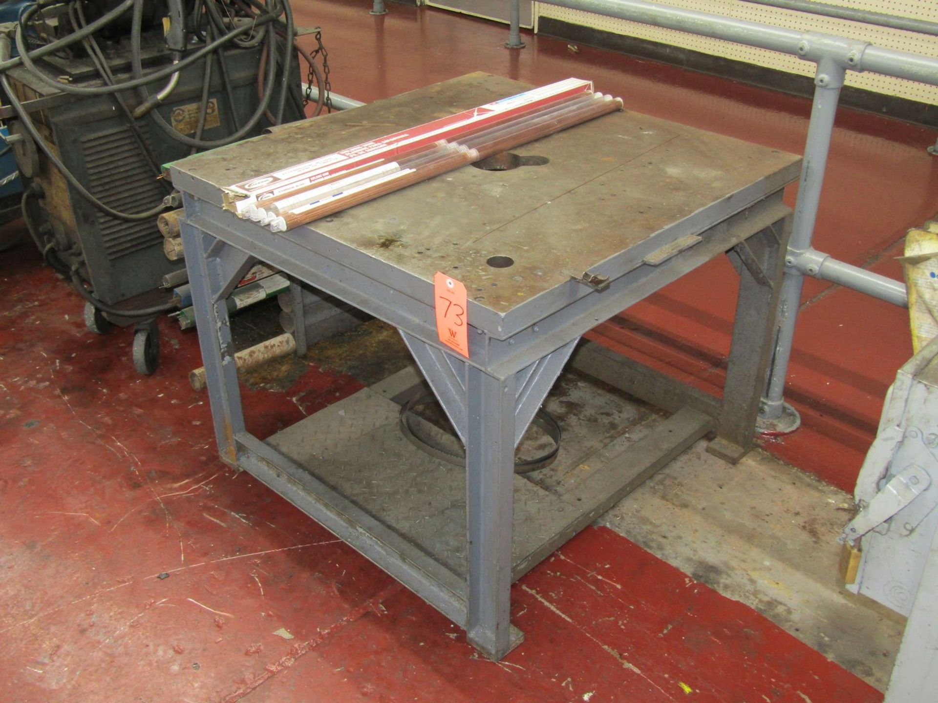 Steel Welding Table, 35 in. L x 35 in. W x 1.25 in. Thick x 29 in. H, with Assorted Welding