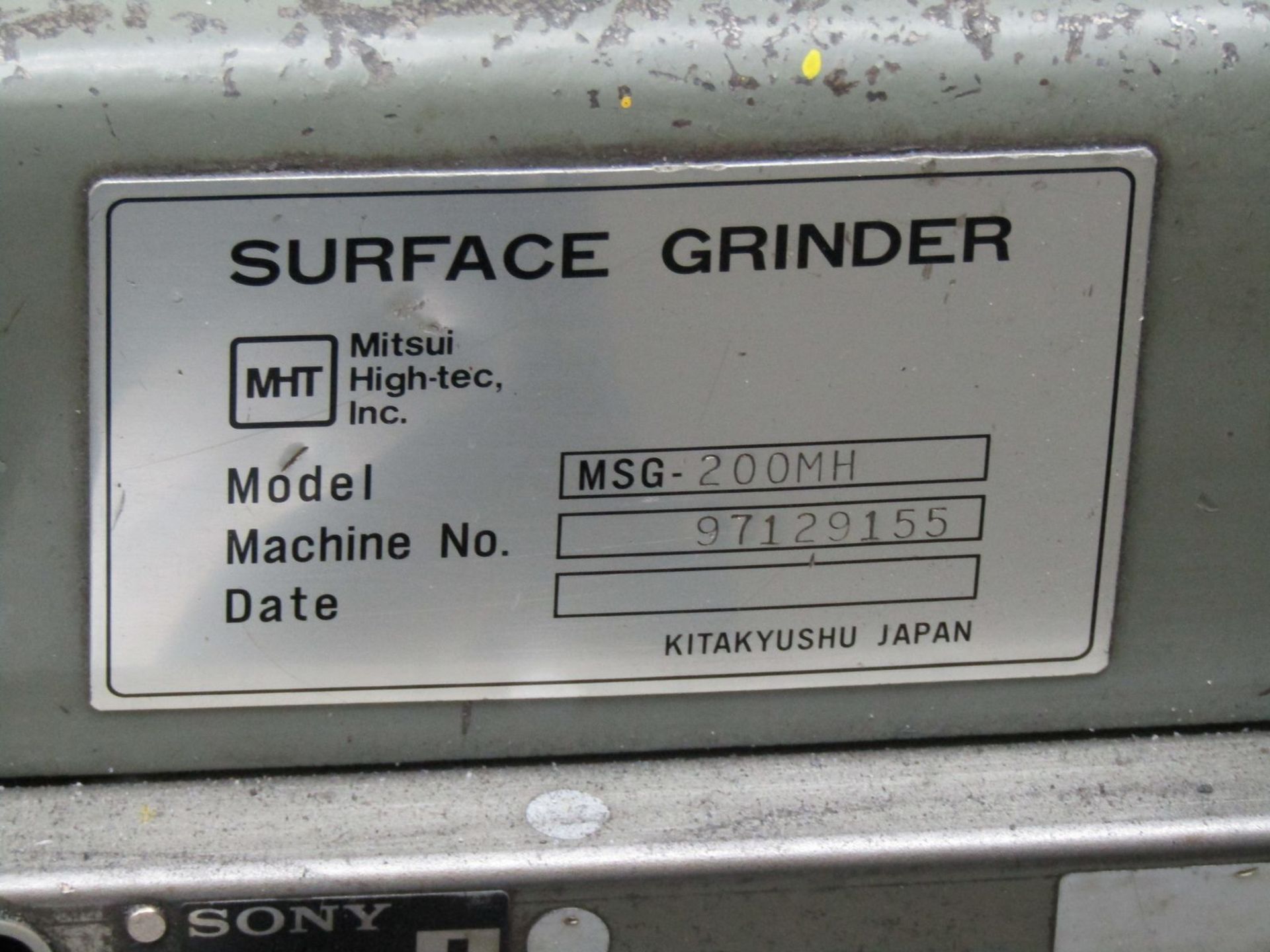 MHT (Mitsui) 6 in. x 12 in. Model MSG-200MH Surface Grinder, S/N: 97129155; with Sony Model LG10 2- - Image 5 of 5