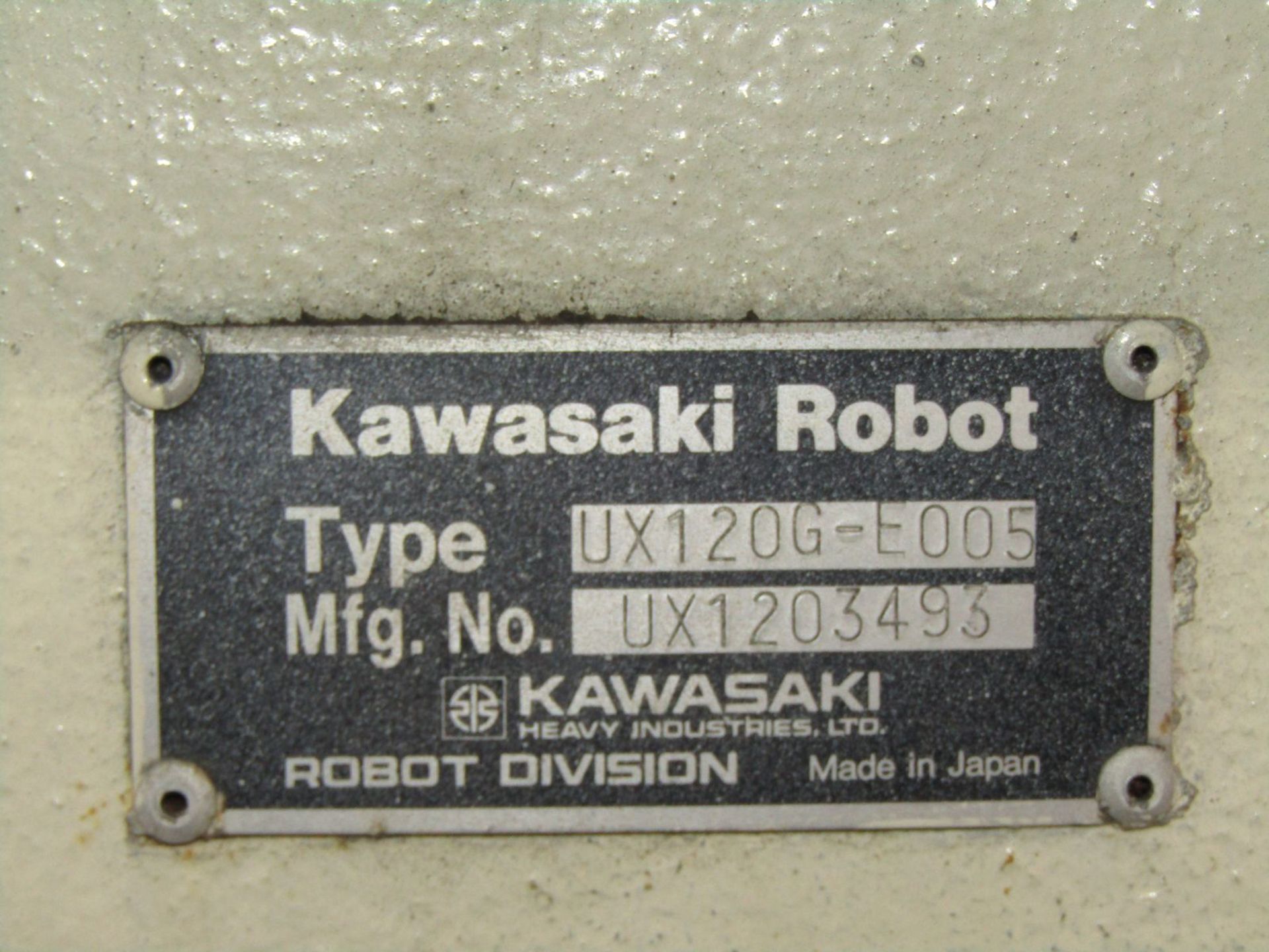 Kawasaki 6-Axis Model UX120G-E005 Robot, S/N: UX1203493 (2002); with Model C52G-B221 Controller - Image 3 of 5