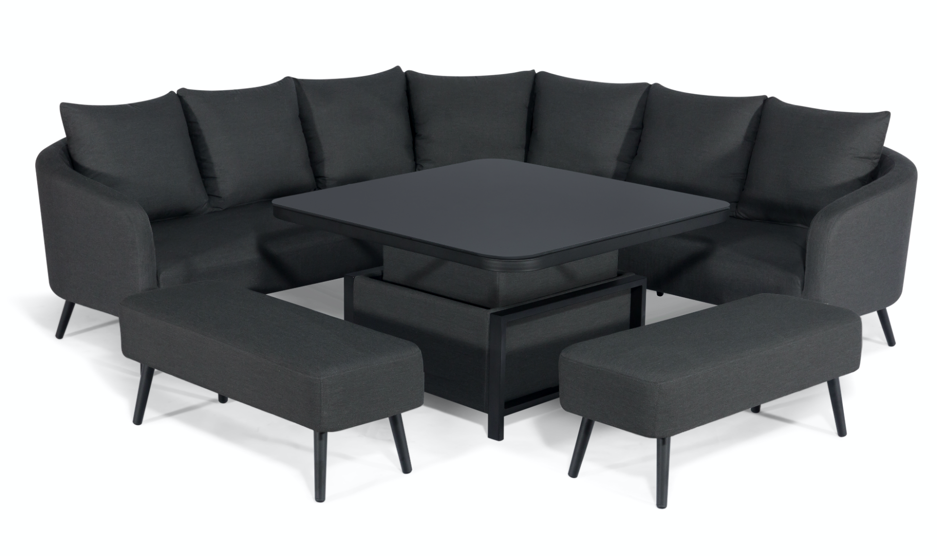 Ambition Outdoor Square Dining Set With Rising Table (Charcoal) *BRAND NEW* - Image 4 of 6