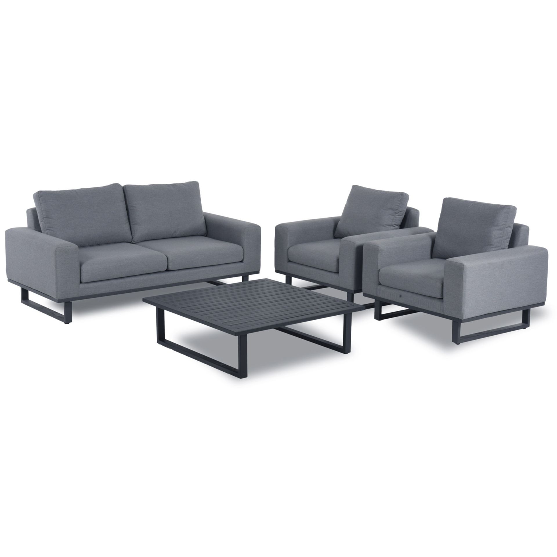 Ethos Outdoor 2 Seat Sofa Set With Coffee Table (Flanelle) *BRAND NEW* - Image 2 of 7