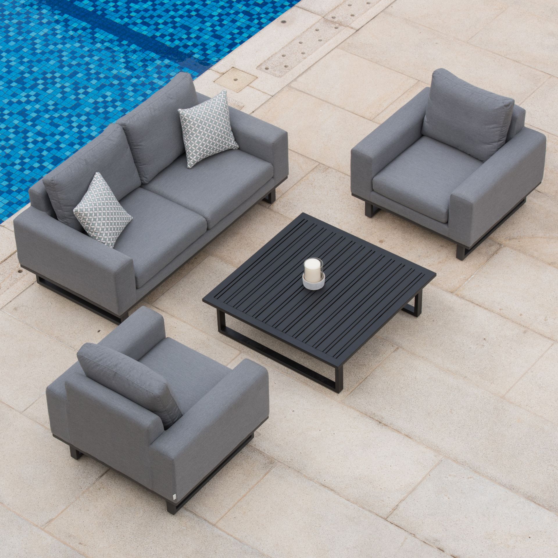 Ethos Outdoor 2 Seat Sofa Set With Coffee Table (Flanelle) *BRAND NEW* - Image 3 of 7