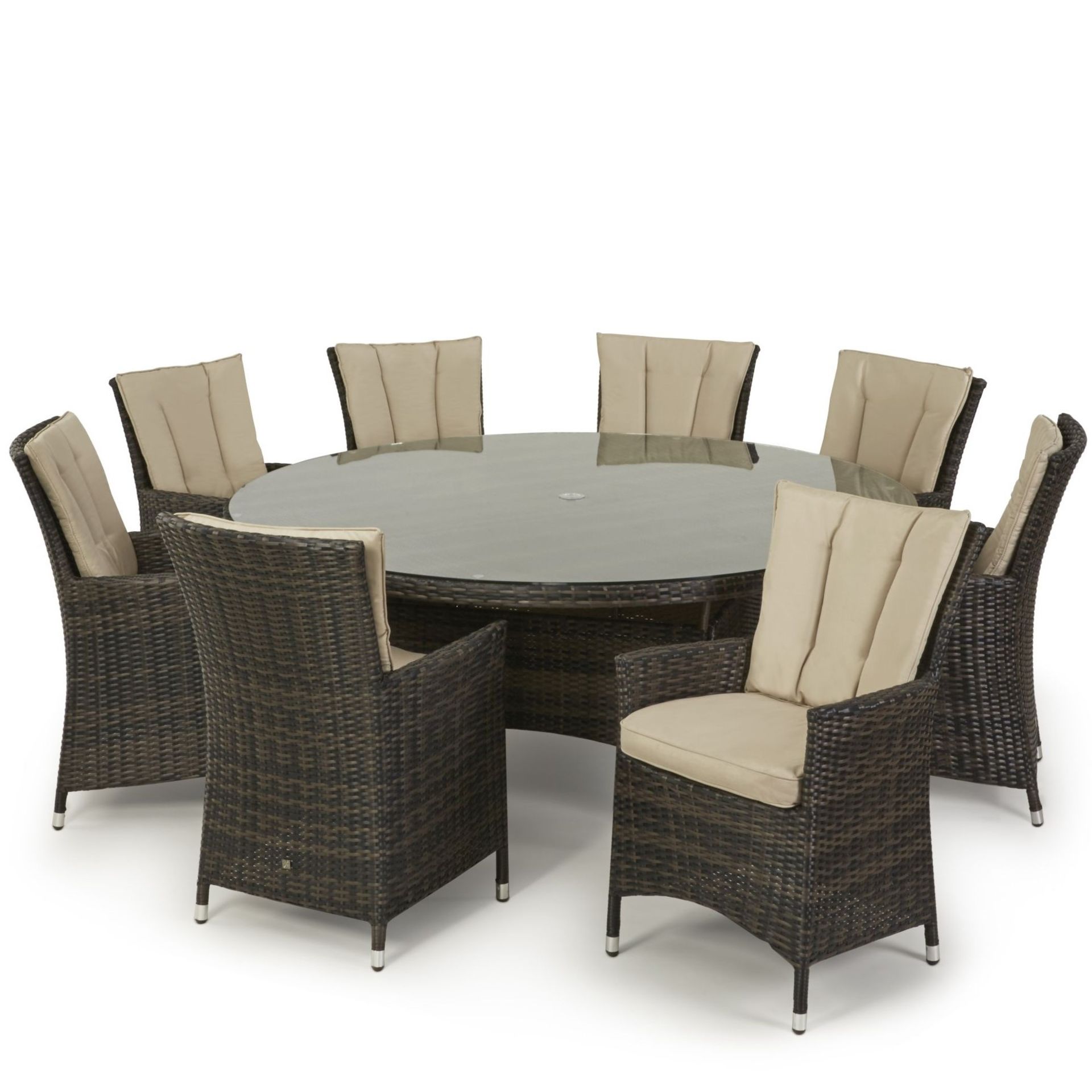 Rattan LA 8 Seat Round Outdoor Dining Set (Brown) *BRAND NEW* - Image 2 of 3