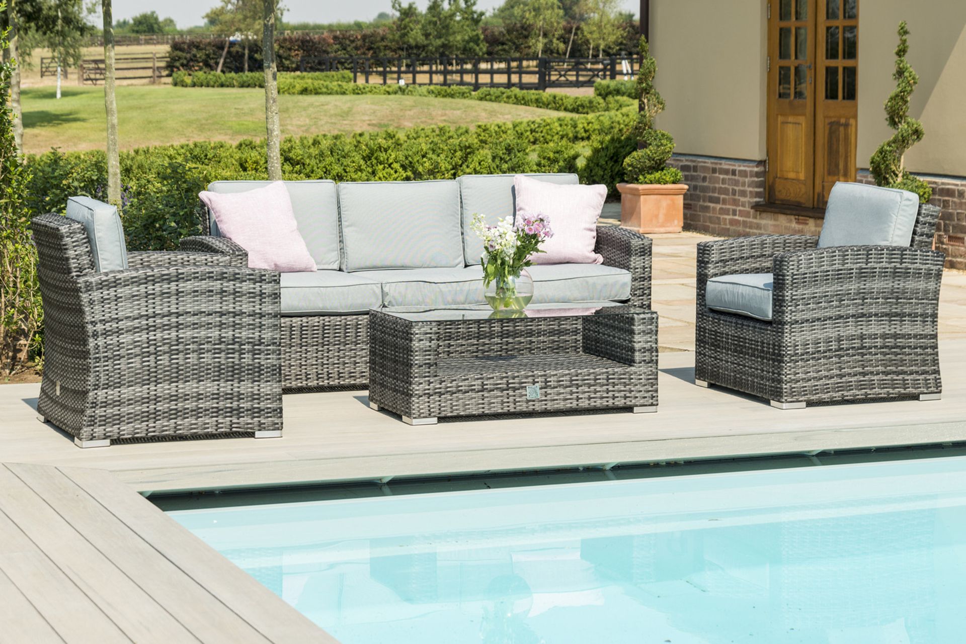 Rattan Kingston 3 Seat Outdoor Sofa Set (Grey) *BRAND NEW* - Image 2 of 4