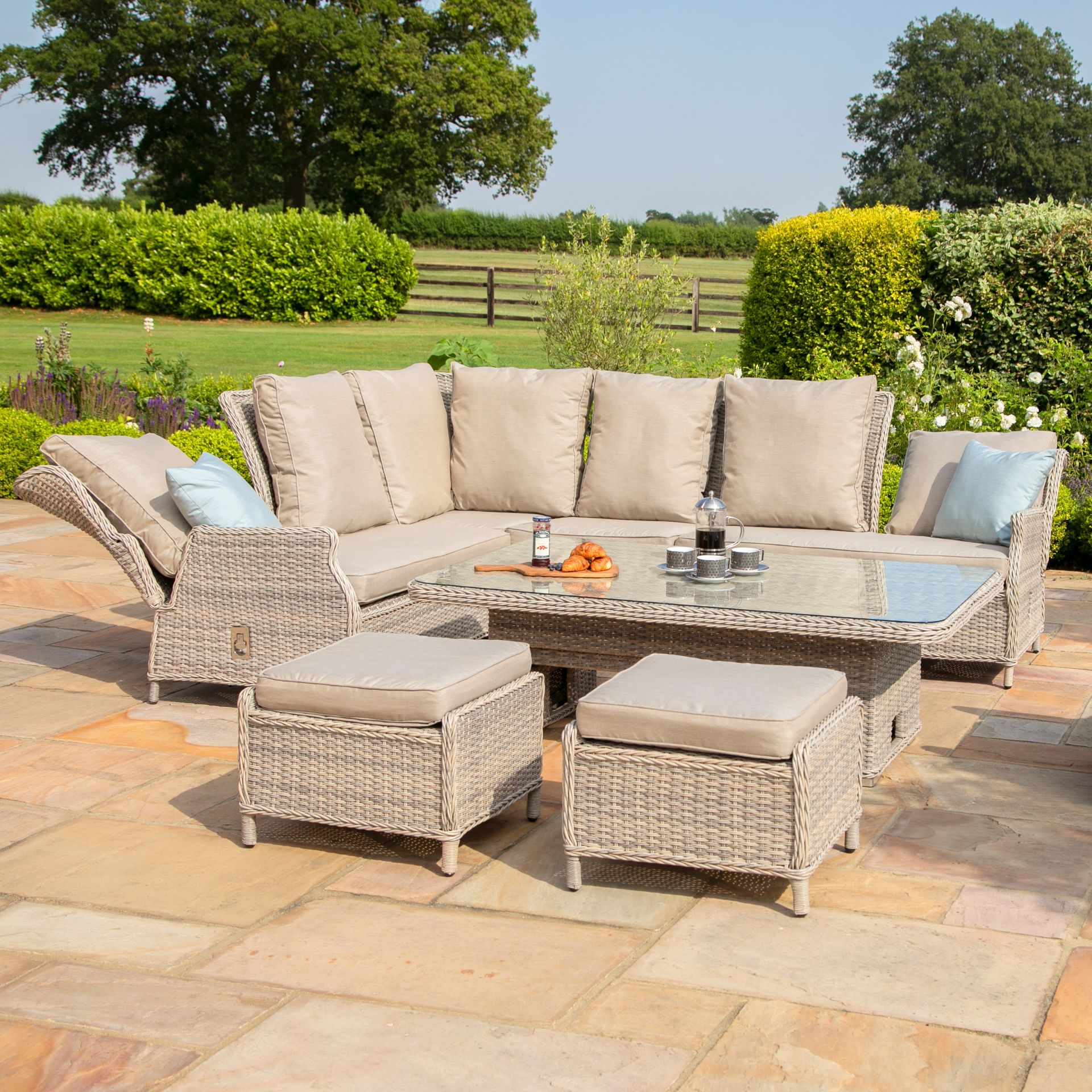 Rattan Cotswold Reclining Corner Dining Set with Rising Table & Chair **New Premium 2020 Range**