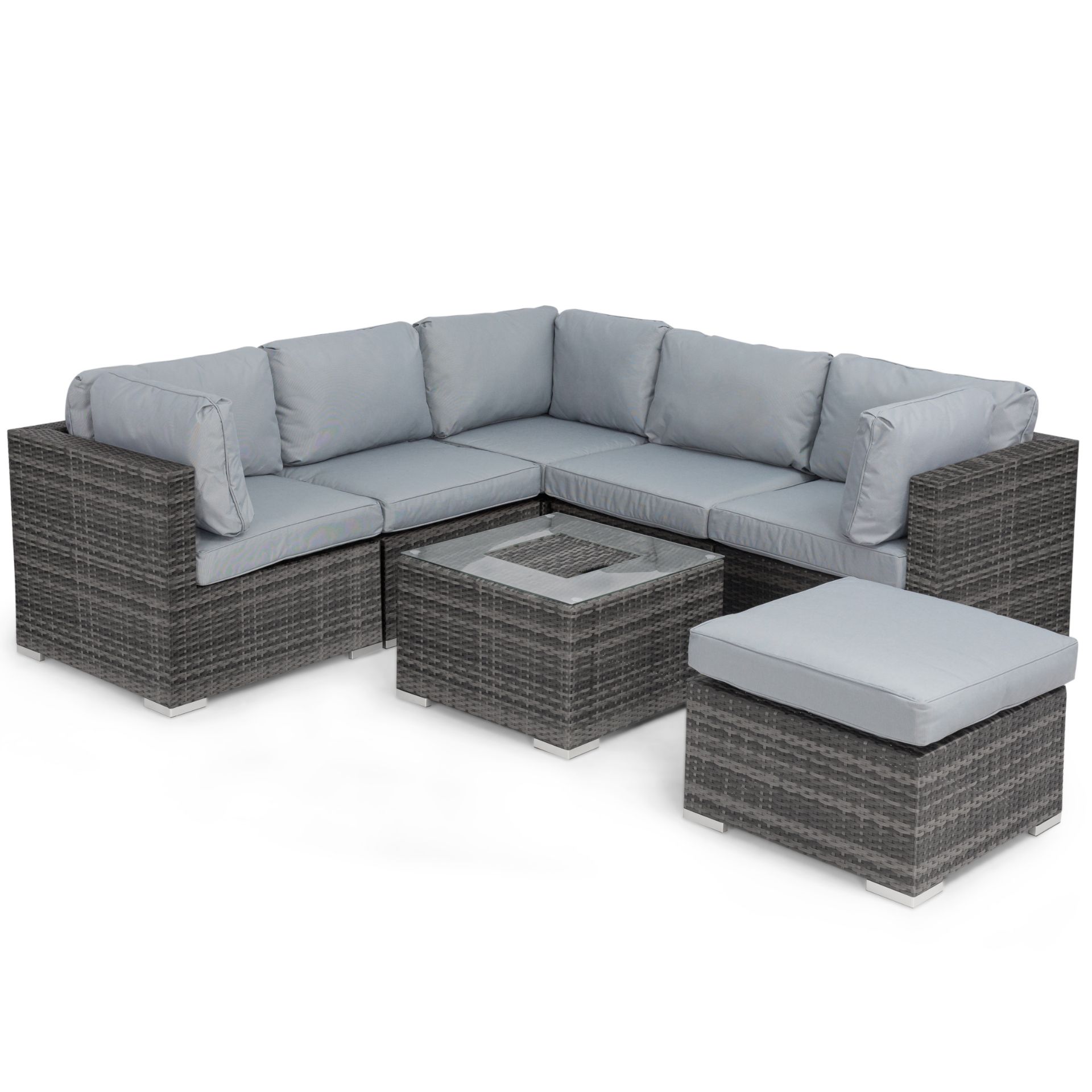 (RESERVE MET) Rattan London Corner Group Outdoor Sofa Set (Grey) *BRAND NEW* - Image 4 of 4