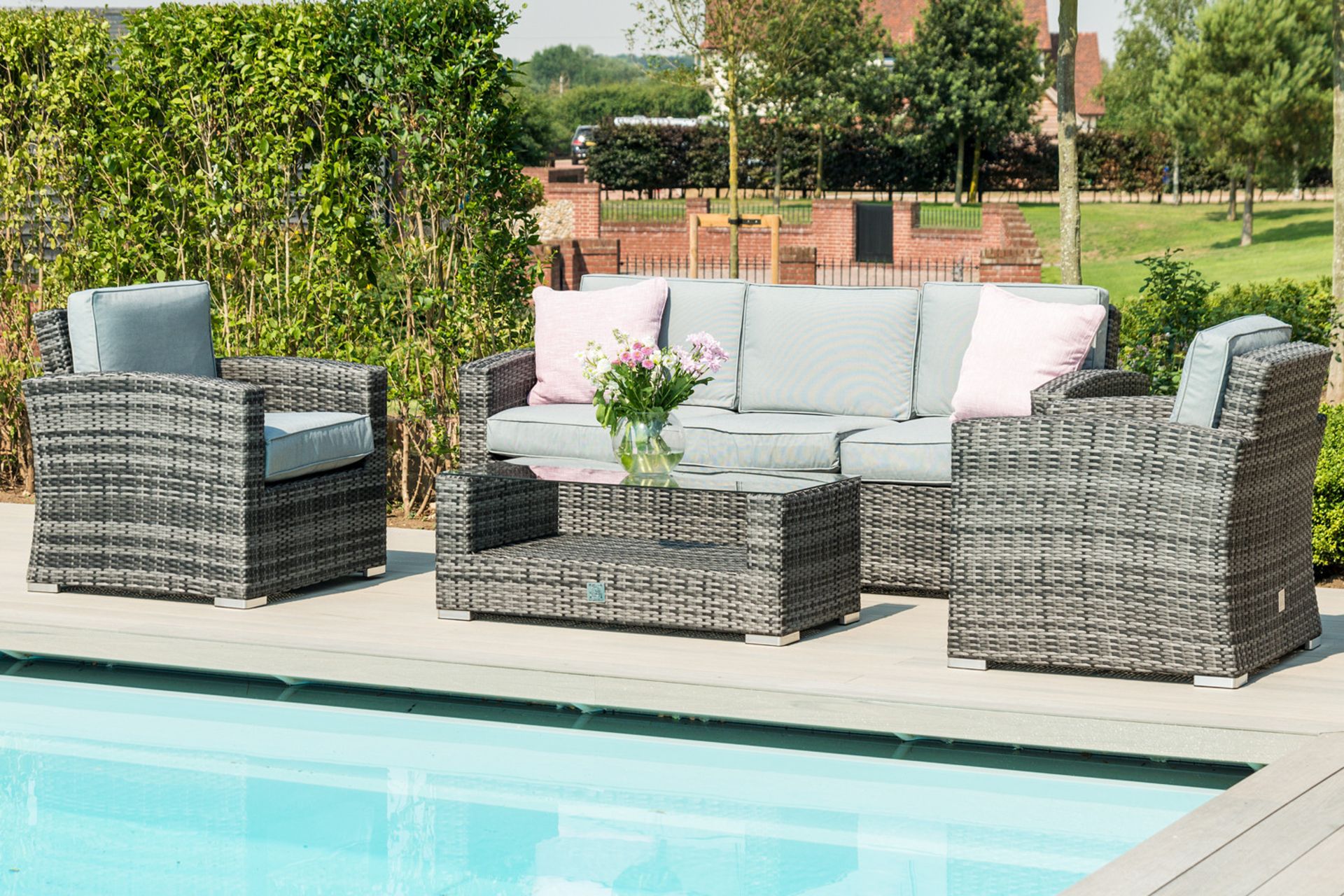 Rattan Kingston 3 Seat Outdoor Sofa Set (Grey) *BRAND NEW*