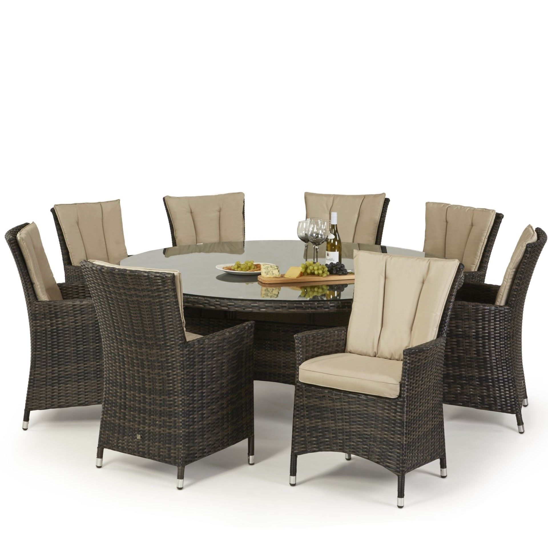 Rattan LA 8 Seat Round Outdoor Dining Set (Brown) *BRAND NEW* - Image 3 of 3