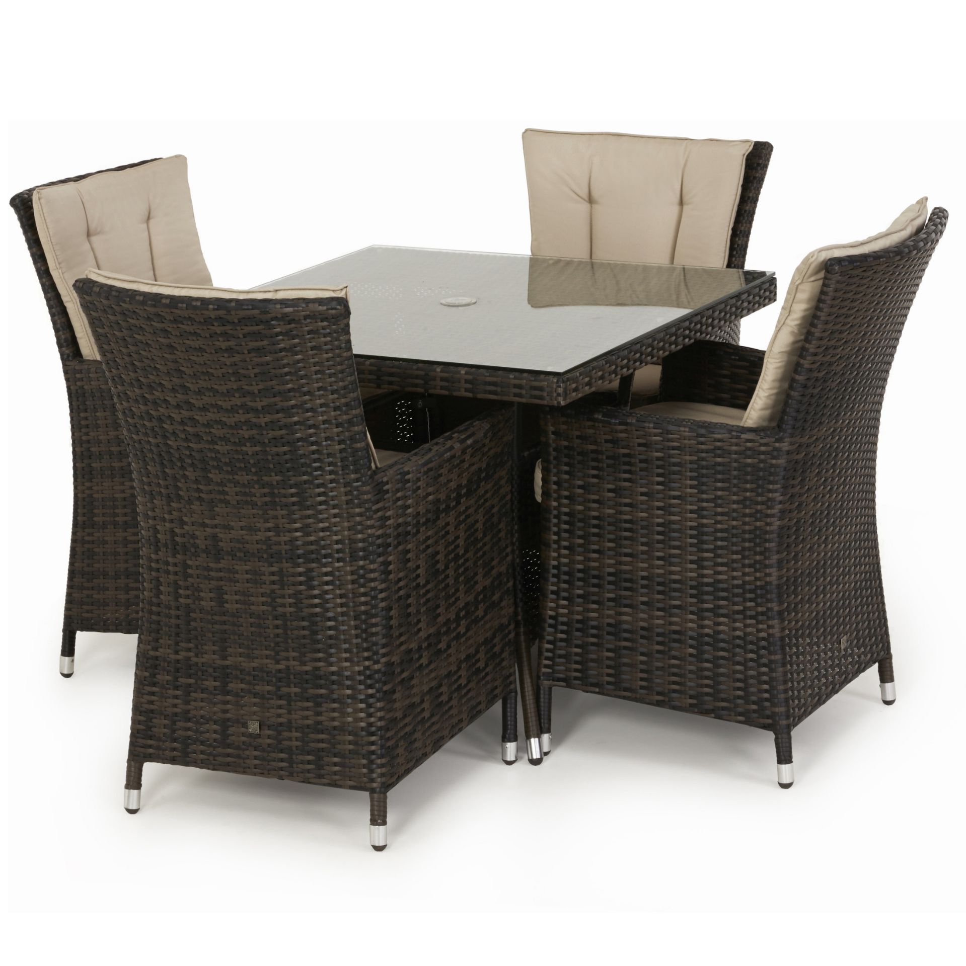 Rattan LA 4 Seat Outdoor Square Dining Set (Brown) *BRAND NEW* - Image 3 of 3