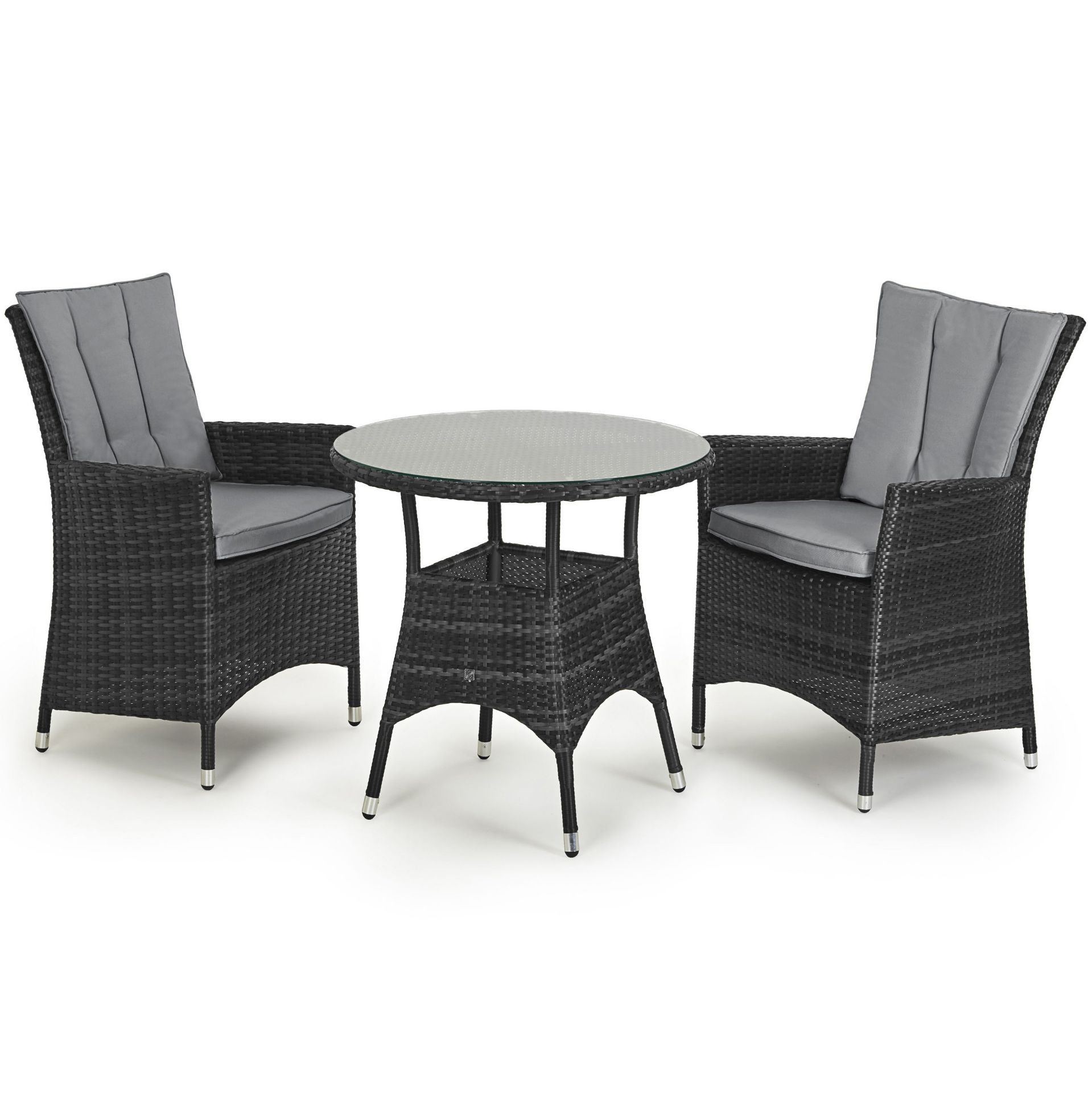 Rattan LA Outdoor/Garden Bistro Set In Grey - *BRAND NEW*