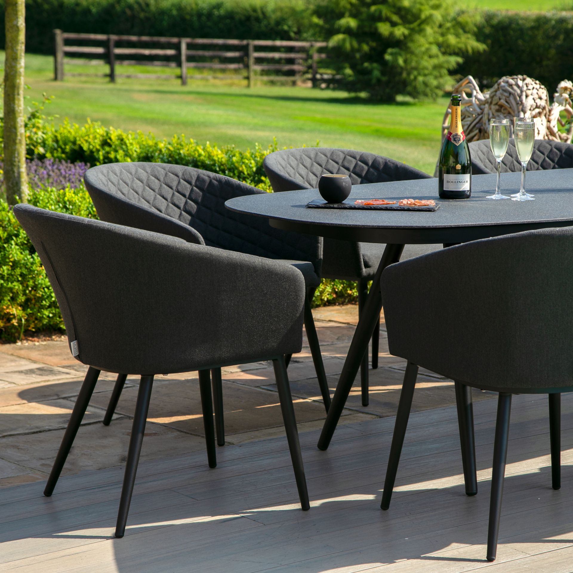 Maze Lounge - Ambition 8 Seat Oval Outdoor/Garden Dining Set (Charcoal) *BRAND NEW* RRP £2399 - Image 4 of 6