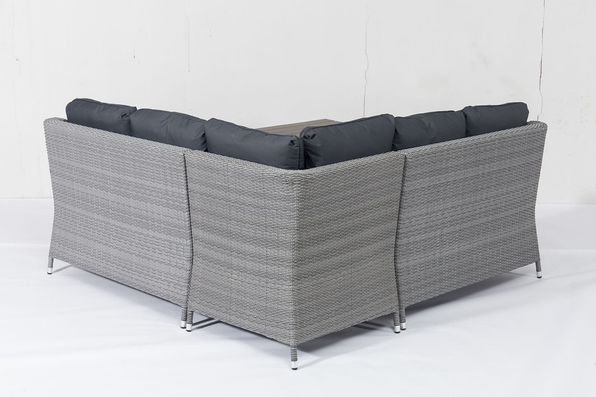 Rattan Outdoor Cambridge Corner Dining Set With Polywood Top (Grey) *BRAND NEW* RRP £1099 - Image 3 of 4