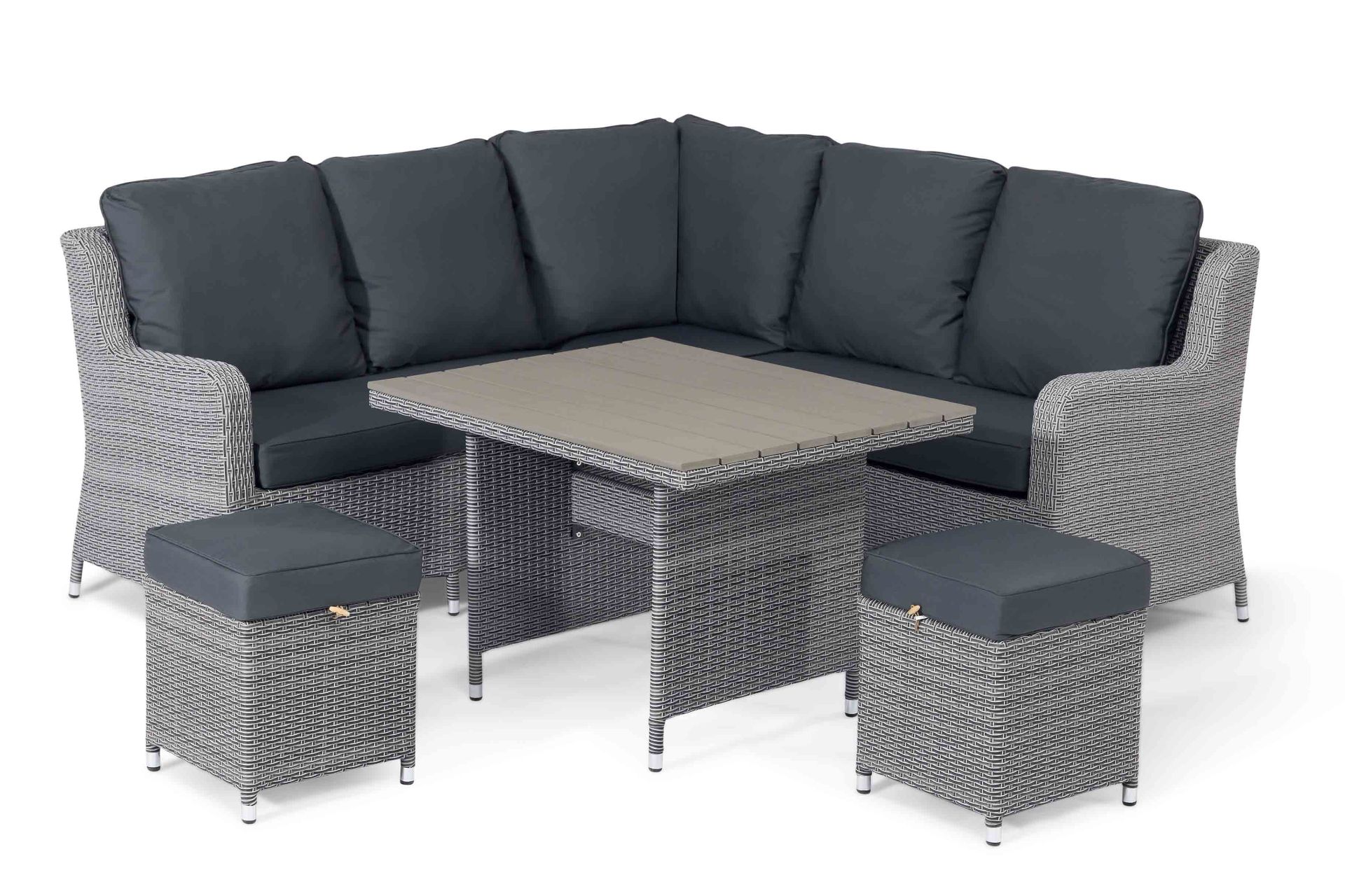 Rattan Outdoor Cambridge Corner Dining Set With Polywood Top (Grey) *BRAND NEW* RRP £1099 - Image 4 of 5