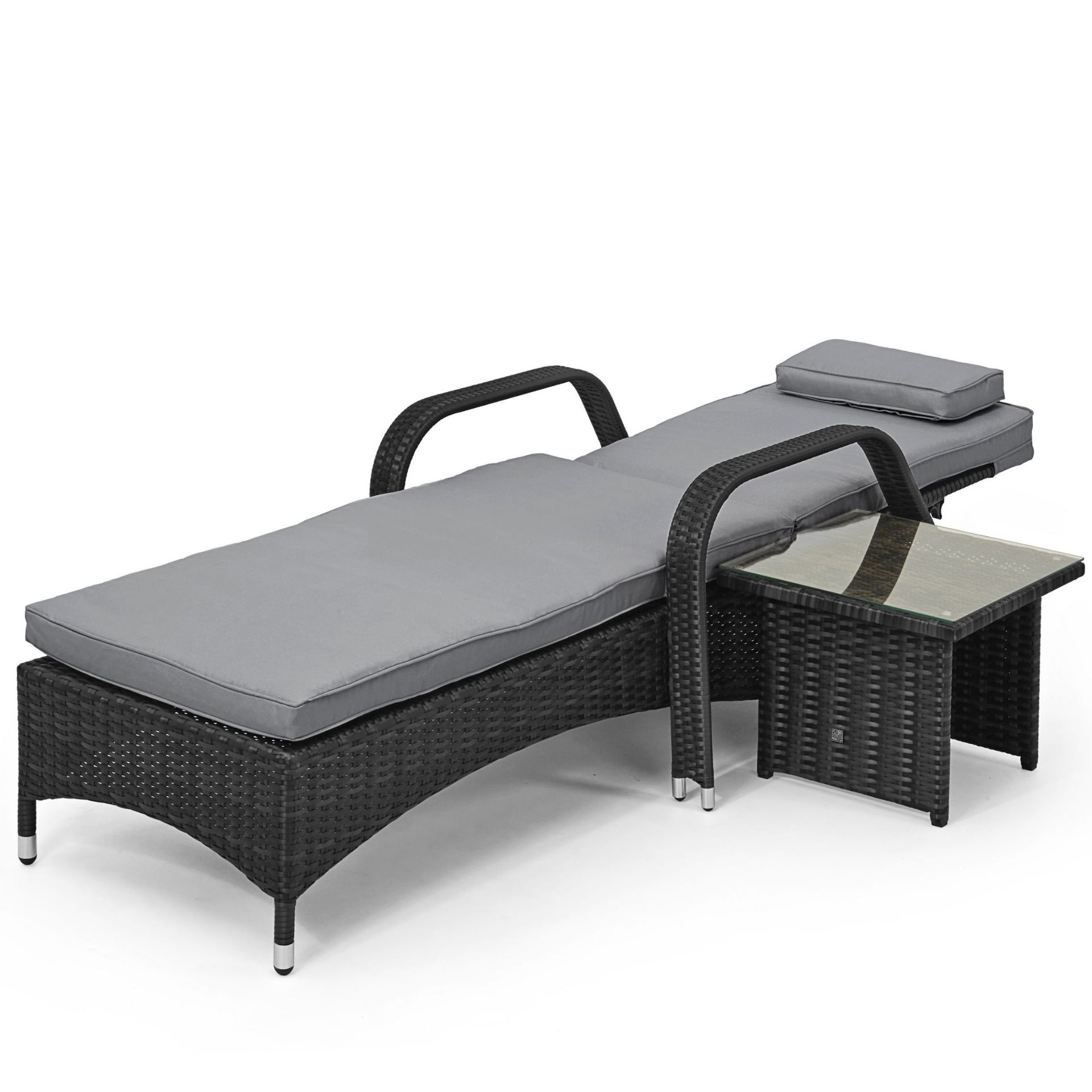 (RESERVE MET) Rattan Florida Sunlounger Set (Grey) *BRAND NEW* - Image 2 of 2