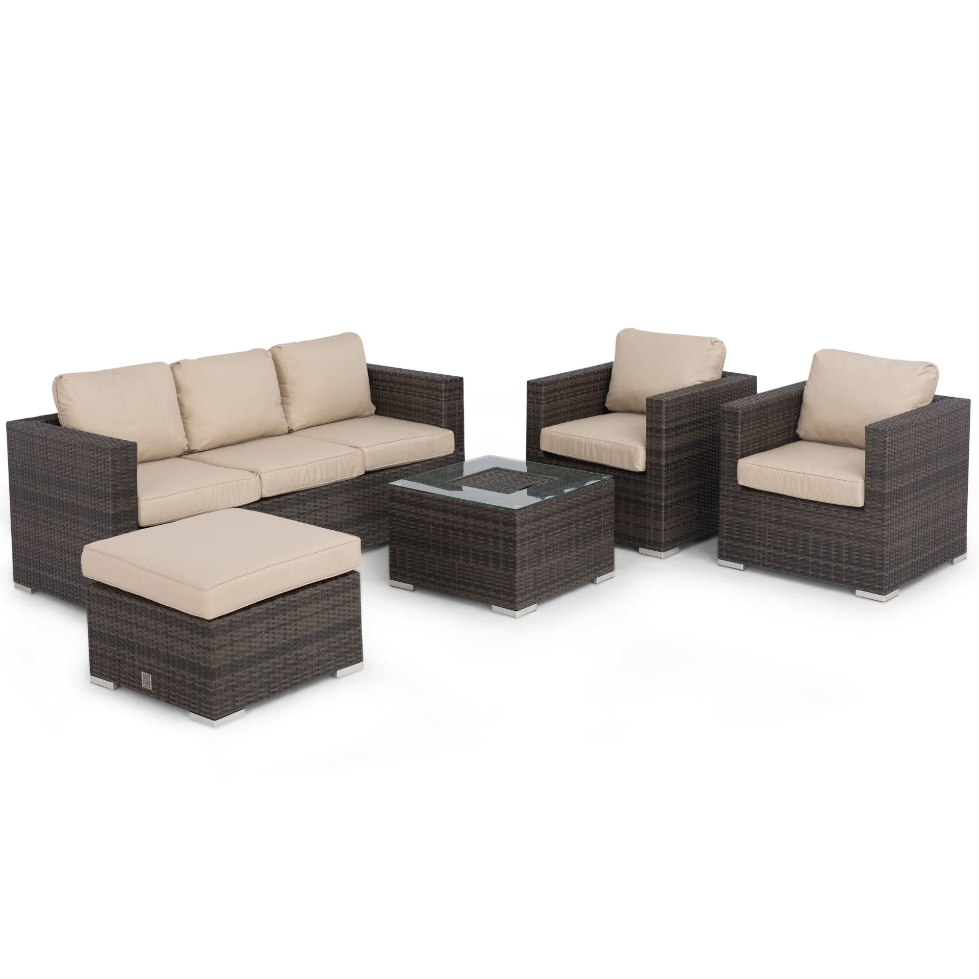 Rattan Georgia 3 Seat Sofa Set With Ice Bucket (Brown) *BRAND NEW* - Image 4 of 5