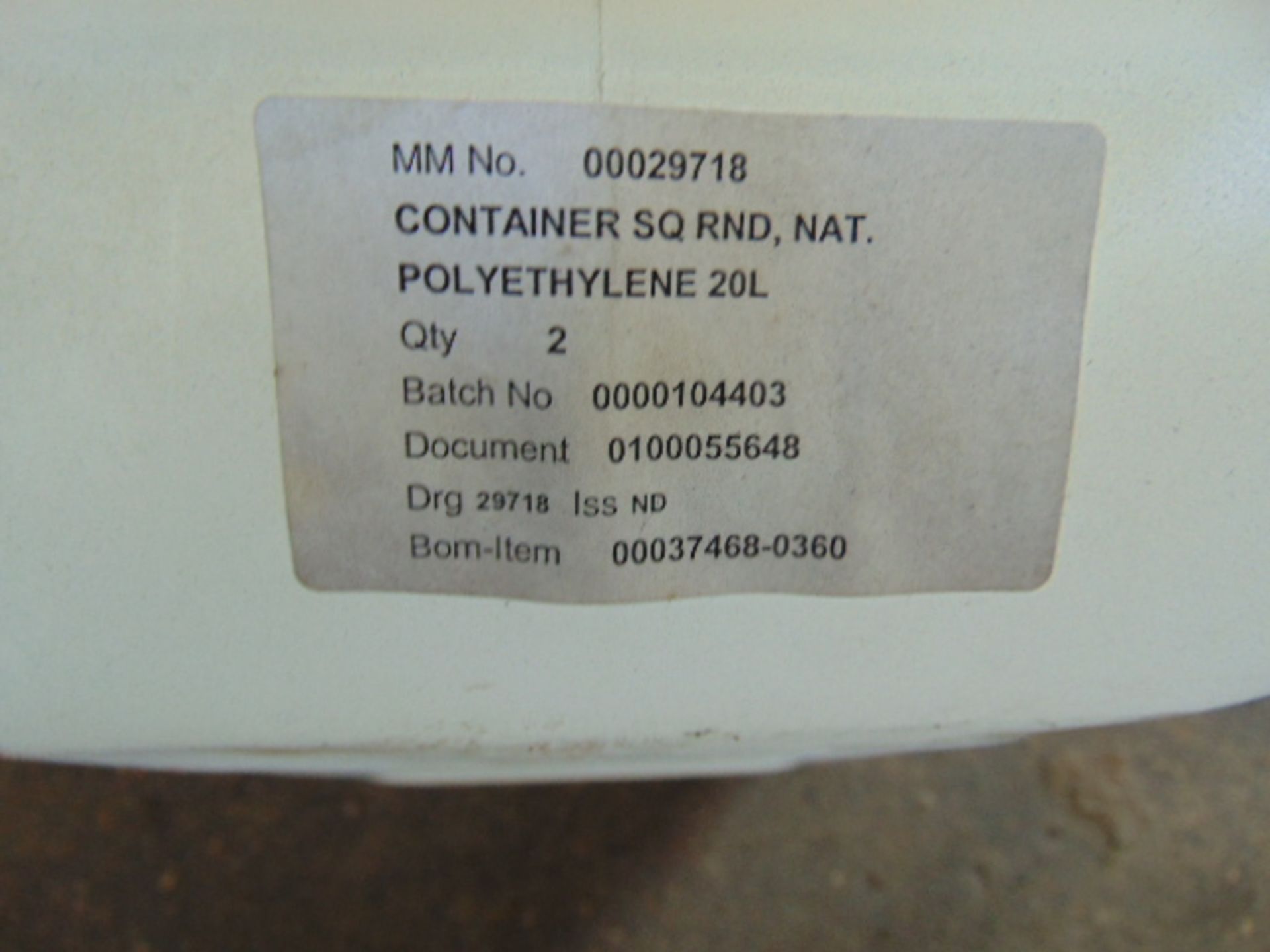 Qty 9 x Unissued 20 ltr Water Containers - Image 3 of 3