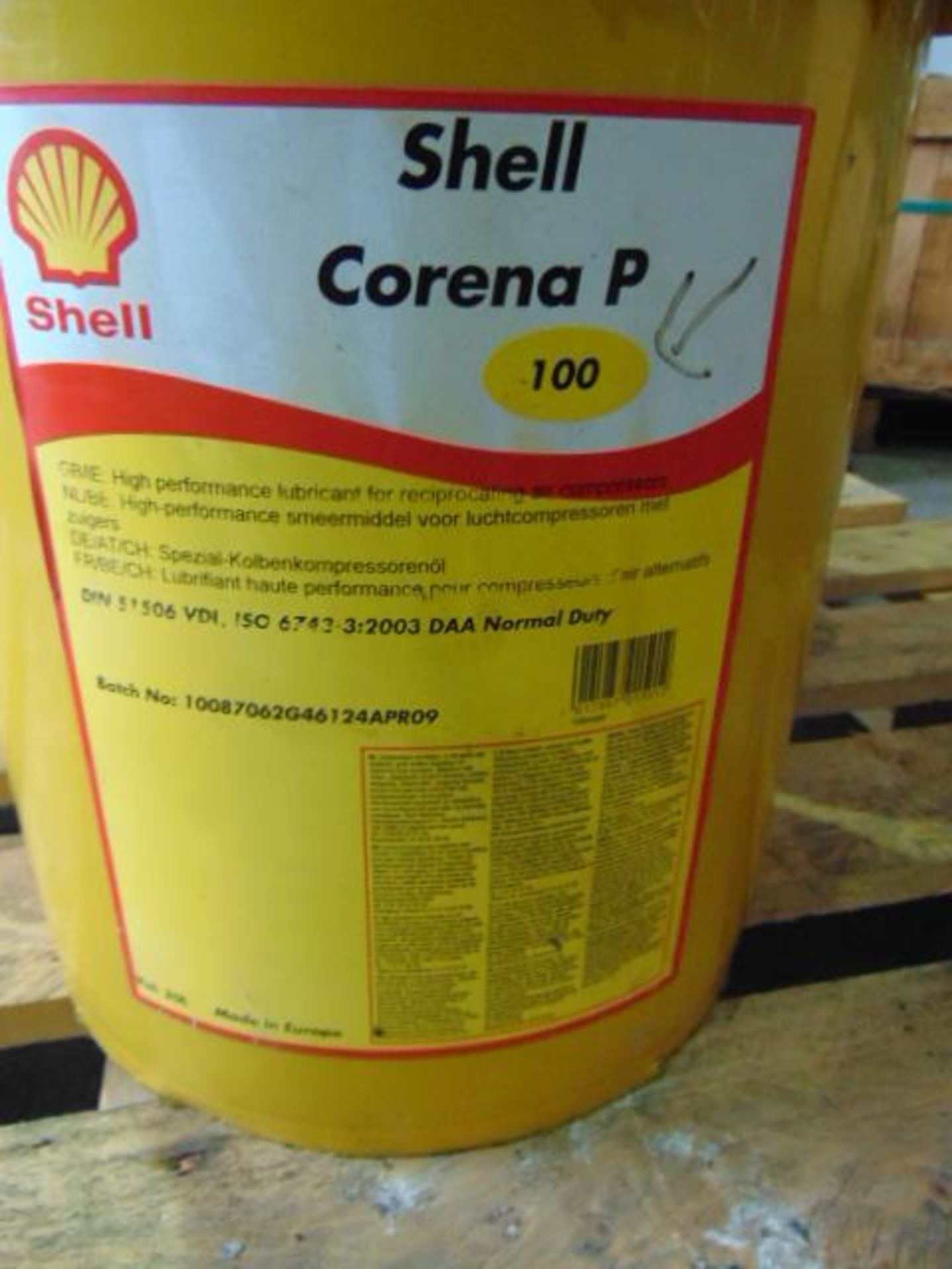 Qty 3 x 20Ltr Shell Corona P100 High Performance Lubricant for Air Compressors reserve stores - Image 2 of 2