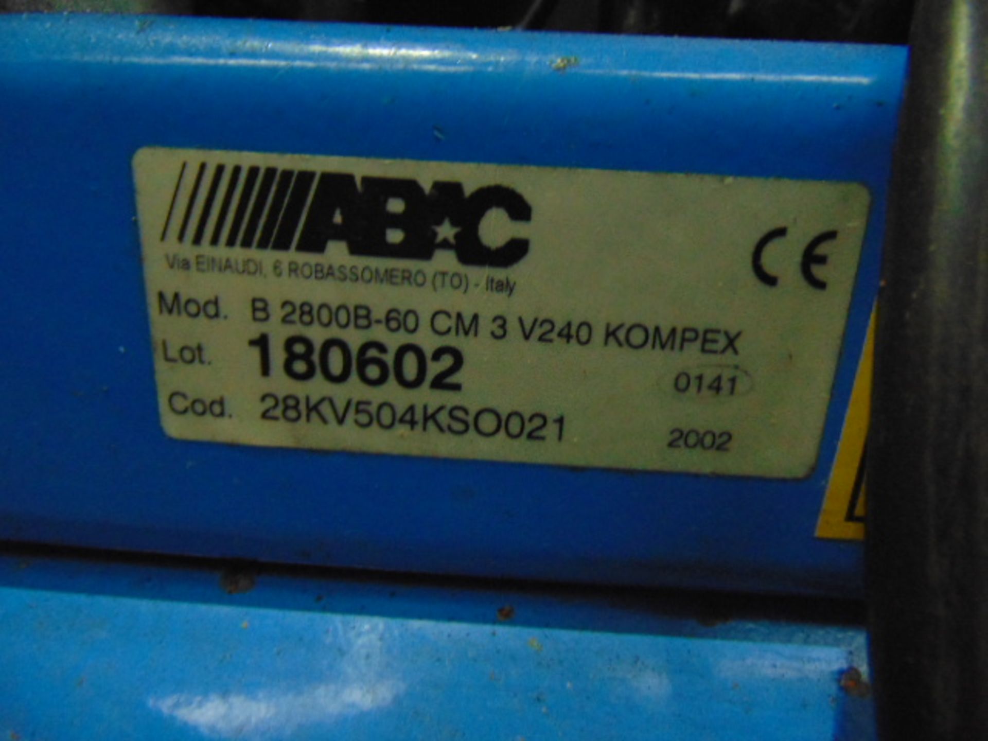 ABAC B 2800B-60 cm 3 V240 Kompex Mobile Air Compressor - Image 5 of 6