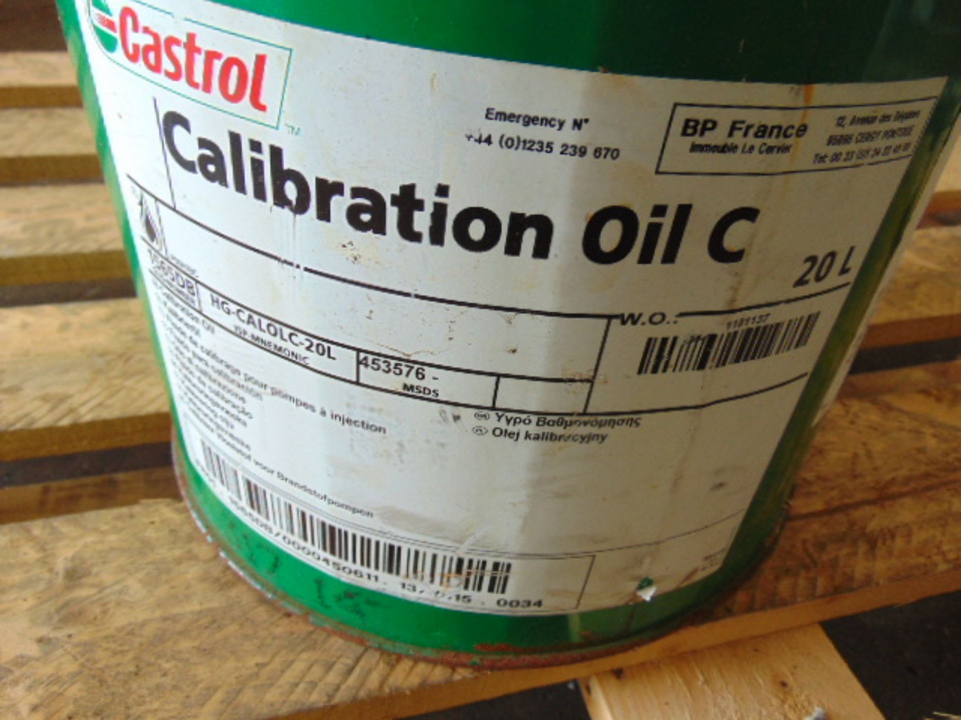 Qty 1 x 20 Ltr Castrol Calibration Oil C Direct from Reserve Stores - Image 3 of 3