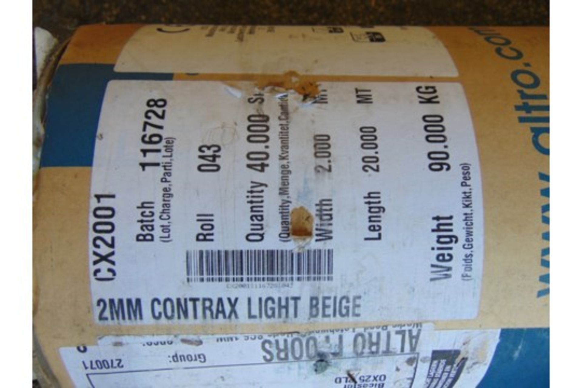 1 x Unissued 40 Sq m roll of Altro Contrax - Light Beige CX2001 Anti Slip Safety Vinyl Flooring - Image 4 of 5
