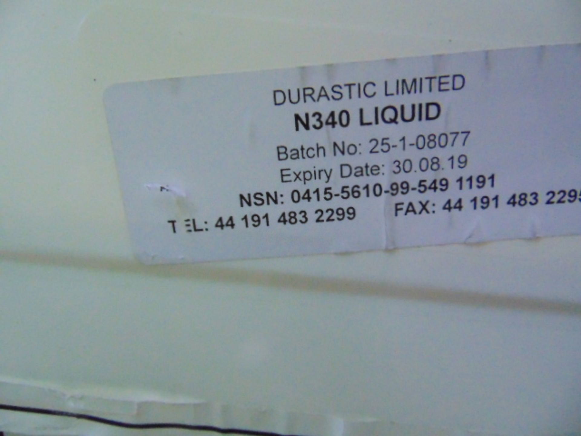 Qty 1 x 25 Ltr Durastic N340 Liquid direct from reserve stores - Image 3 of 3