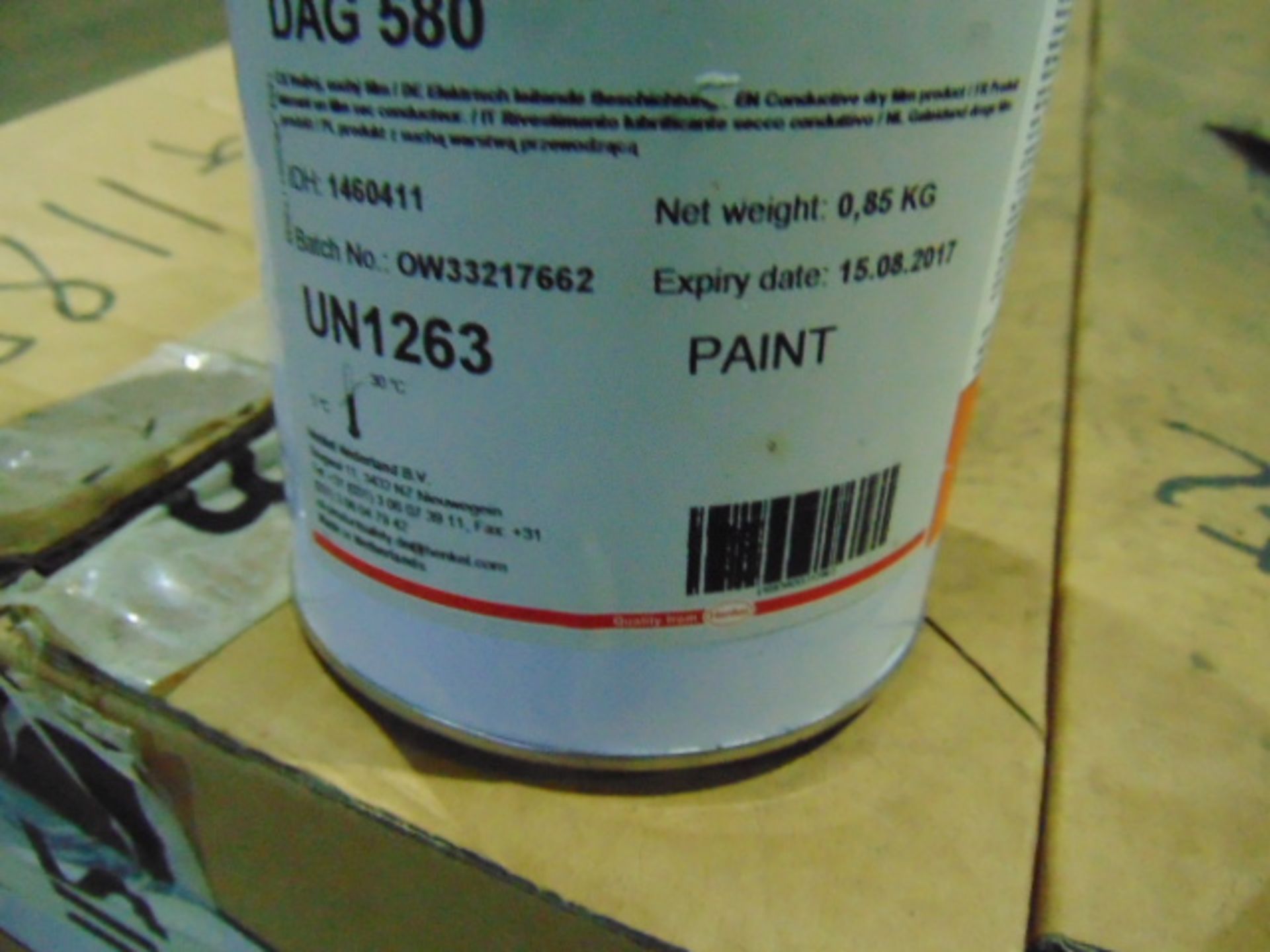 Qty 120 x 0.85 kg Acheson DAG 580 Graphite Lubricant direct from reserve stores - Image 3 of 3