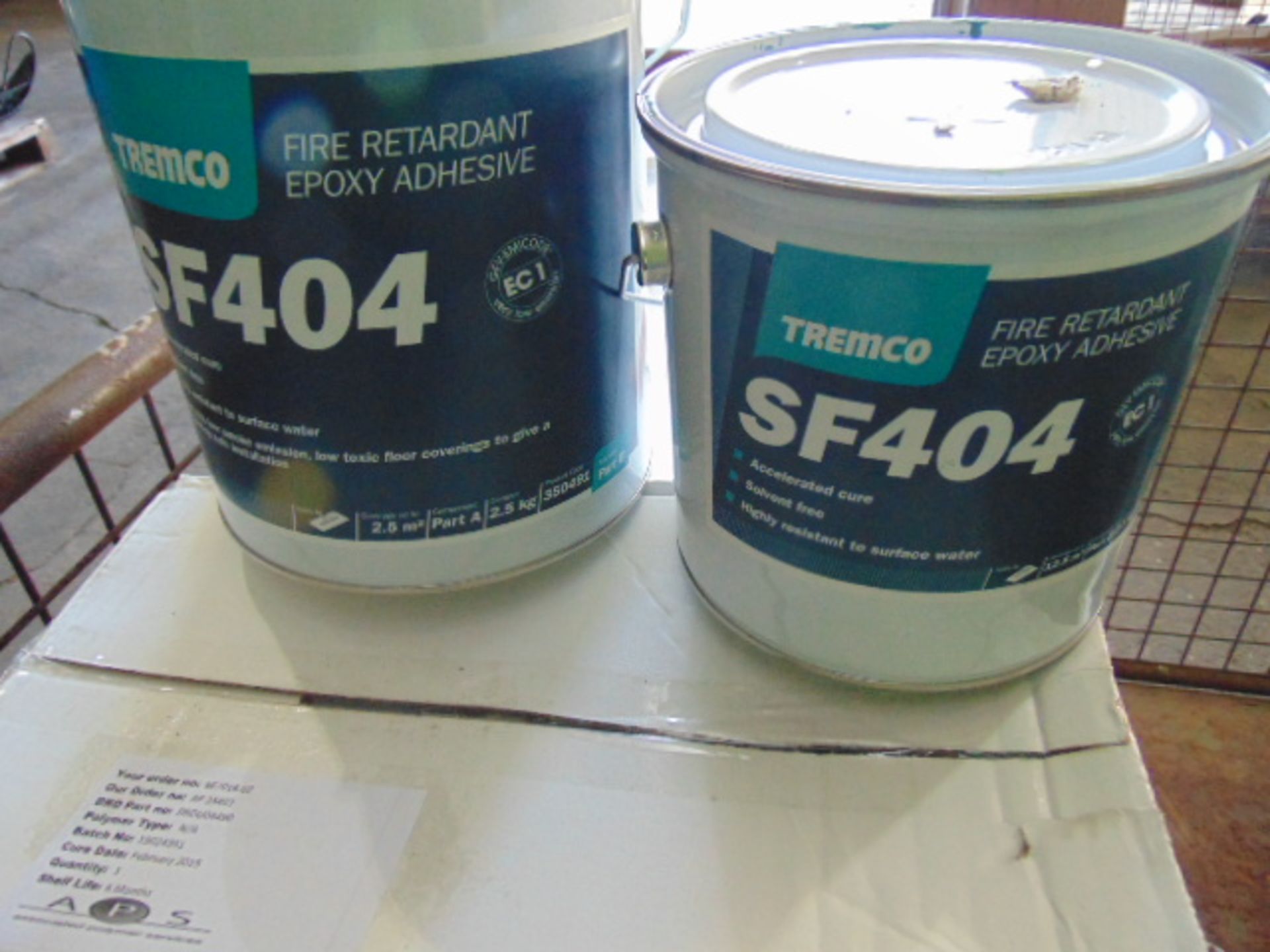 Qty 13 x Tremco SF404 Fire Retardant Epoxy Adhesive direct from reserve stores - Image 2 of 4