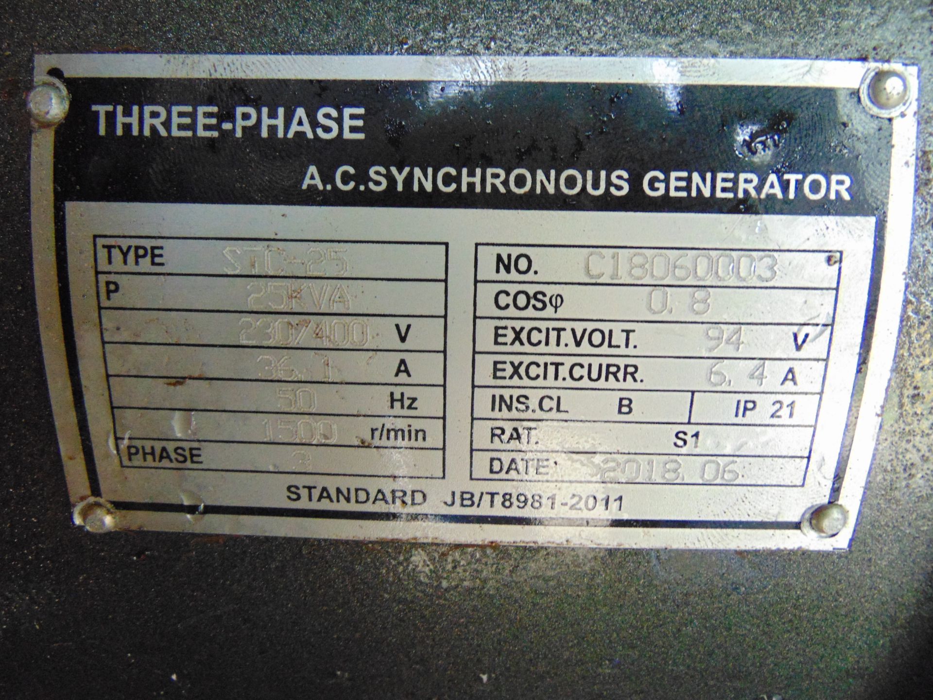 UNISSUED WITH TEST HOURS ONLY 25 KVA 3 Phase Silent Diesel Generator Set - Image 12 of 16