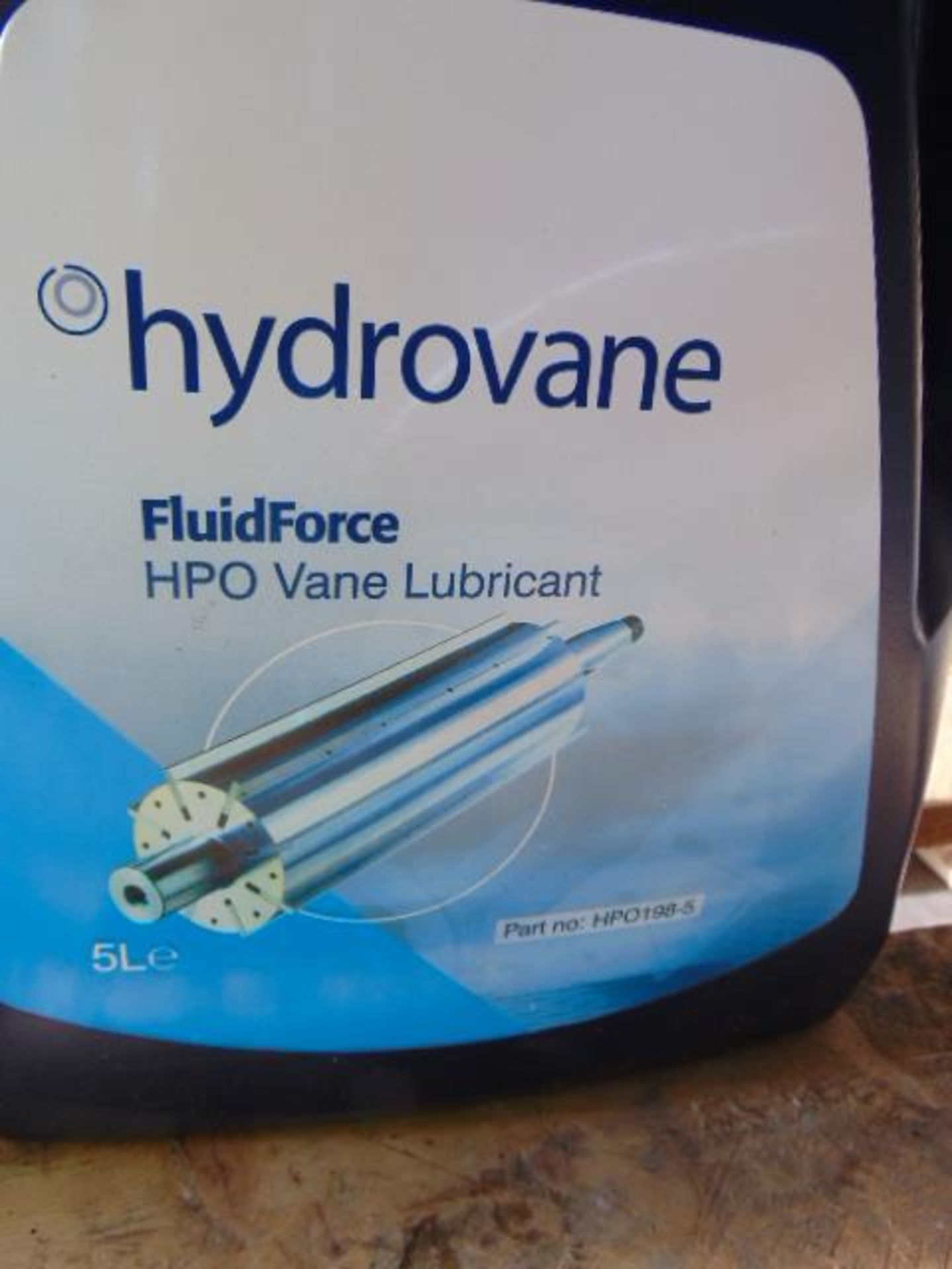 Qty 3 x 5 Ltr Fluidforce Hydrovane HPO Direct from Reserve Stores - Image 2 of 2