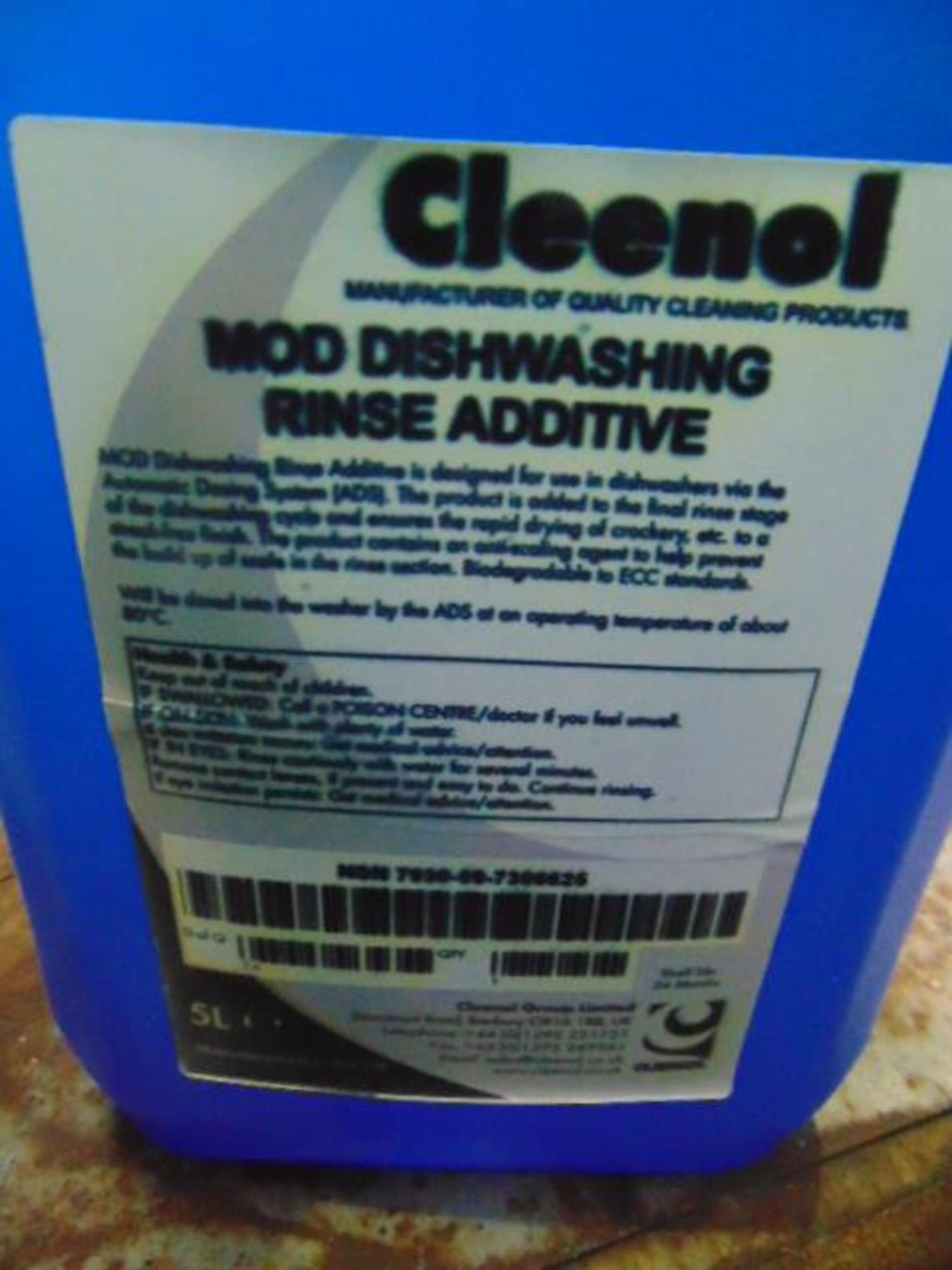 Qty 13 x 5 Ltr Cleenol Mod Dishwashing Additive direct from reserve stores - Image 2 of 2