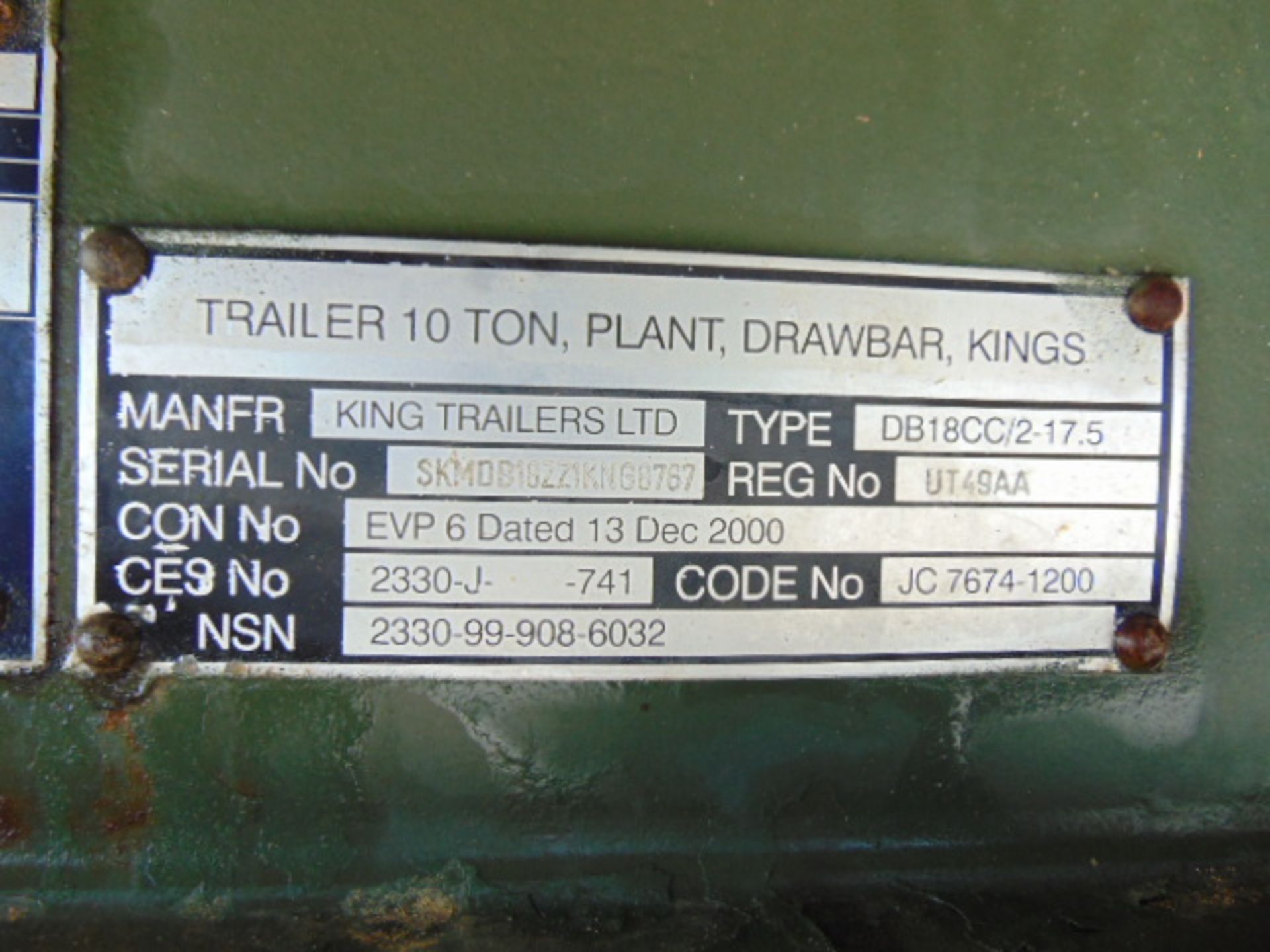 King DT99 Draw Bar Plant Trailer - Image 39 of 42