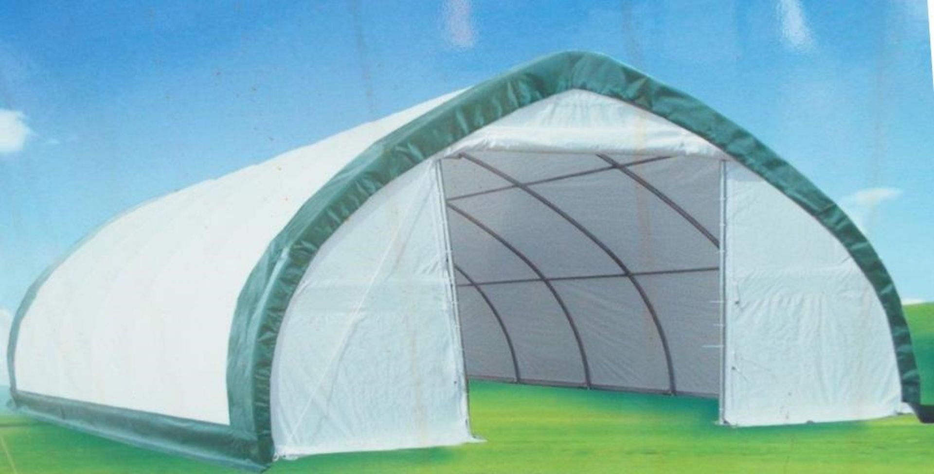 Heavy Duty Peak Storage Shelter 30'W x 40'L x 15' H P/No 3040GL-9P