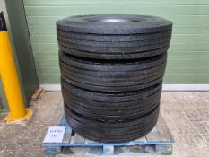 Qty 4 x 11R 22.5 Goodyear Marathon LHT Tyres, unused with bobbles