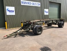 King DB20 2 axle drawbar skeletal trailer.