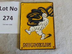 Unissued Michelin Cast Iron Wall Plaque