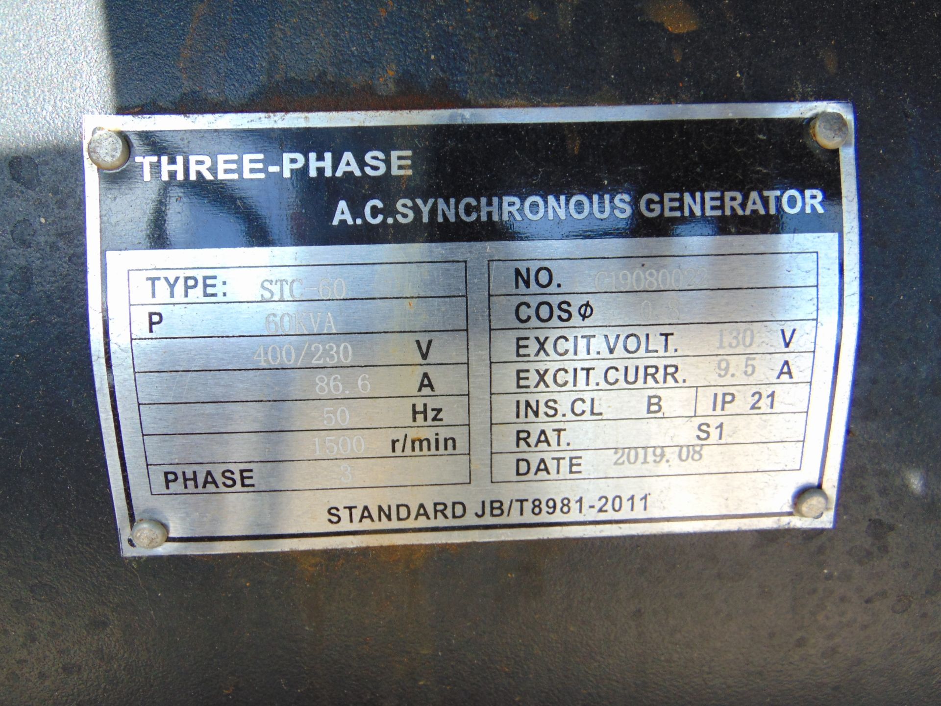 UNISSUED 60 KVA 3 Phase Silent Diesel Generator Set - Image 8 of 17